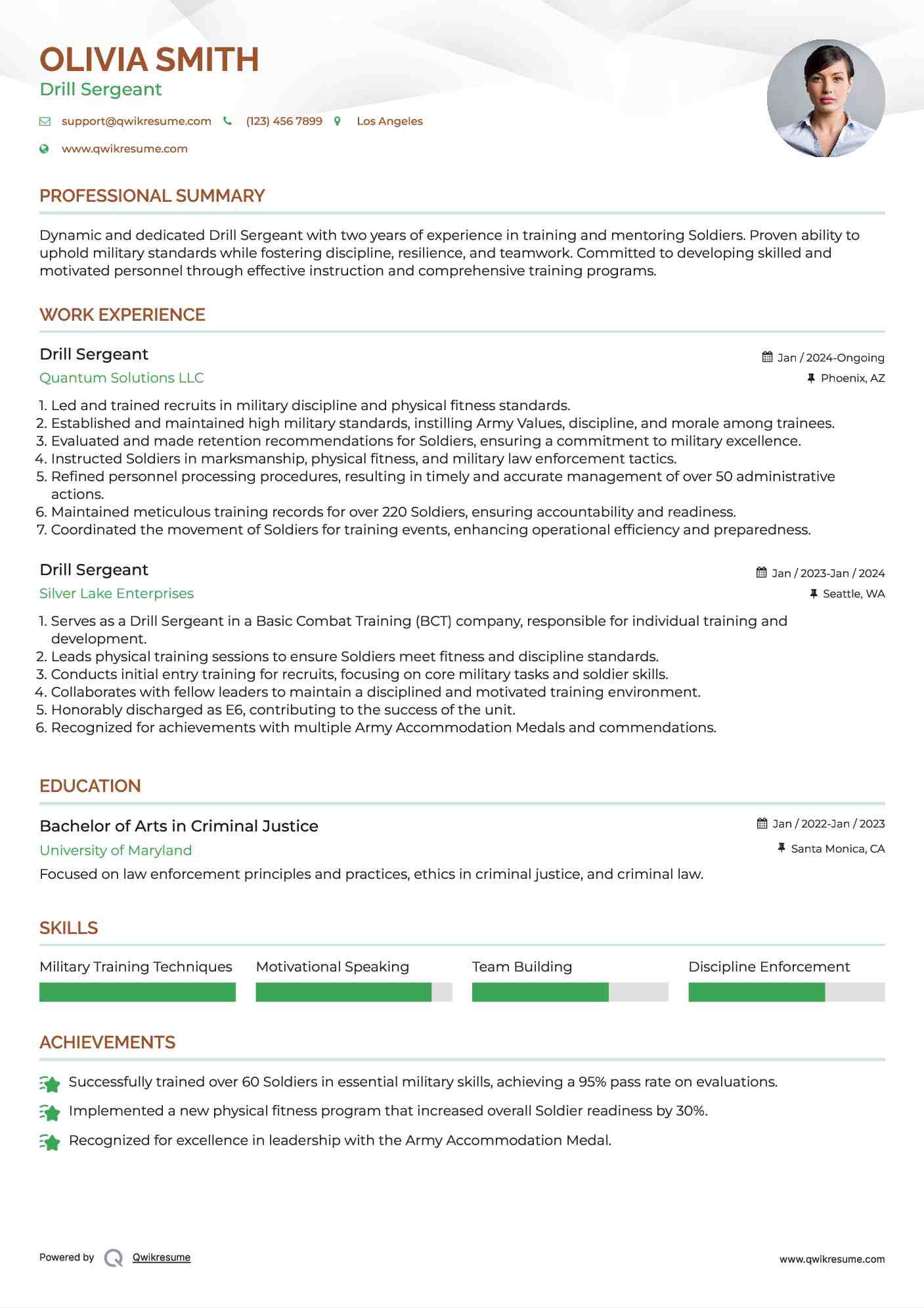 drill-sergeant-resume-samples-qwikresume