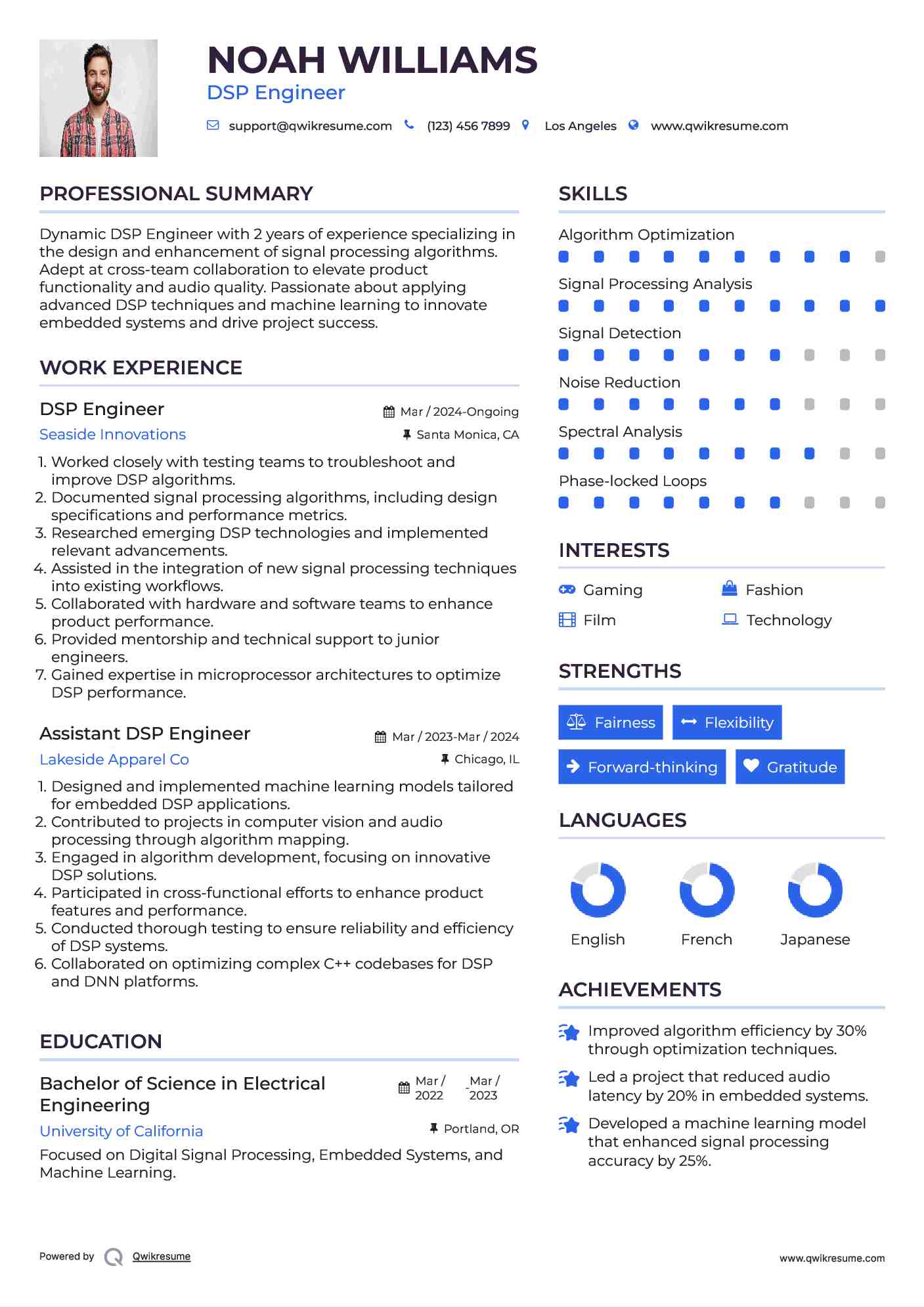 DSP Engineer Resume Model