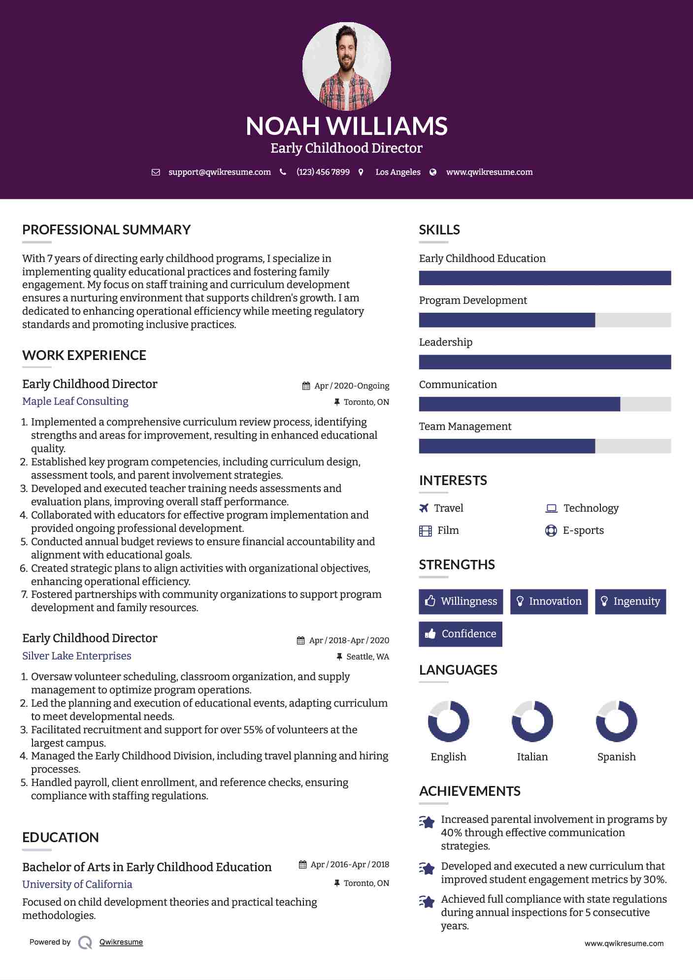 Early Childhood Director Resume Template