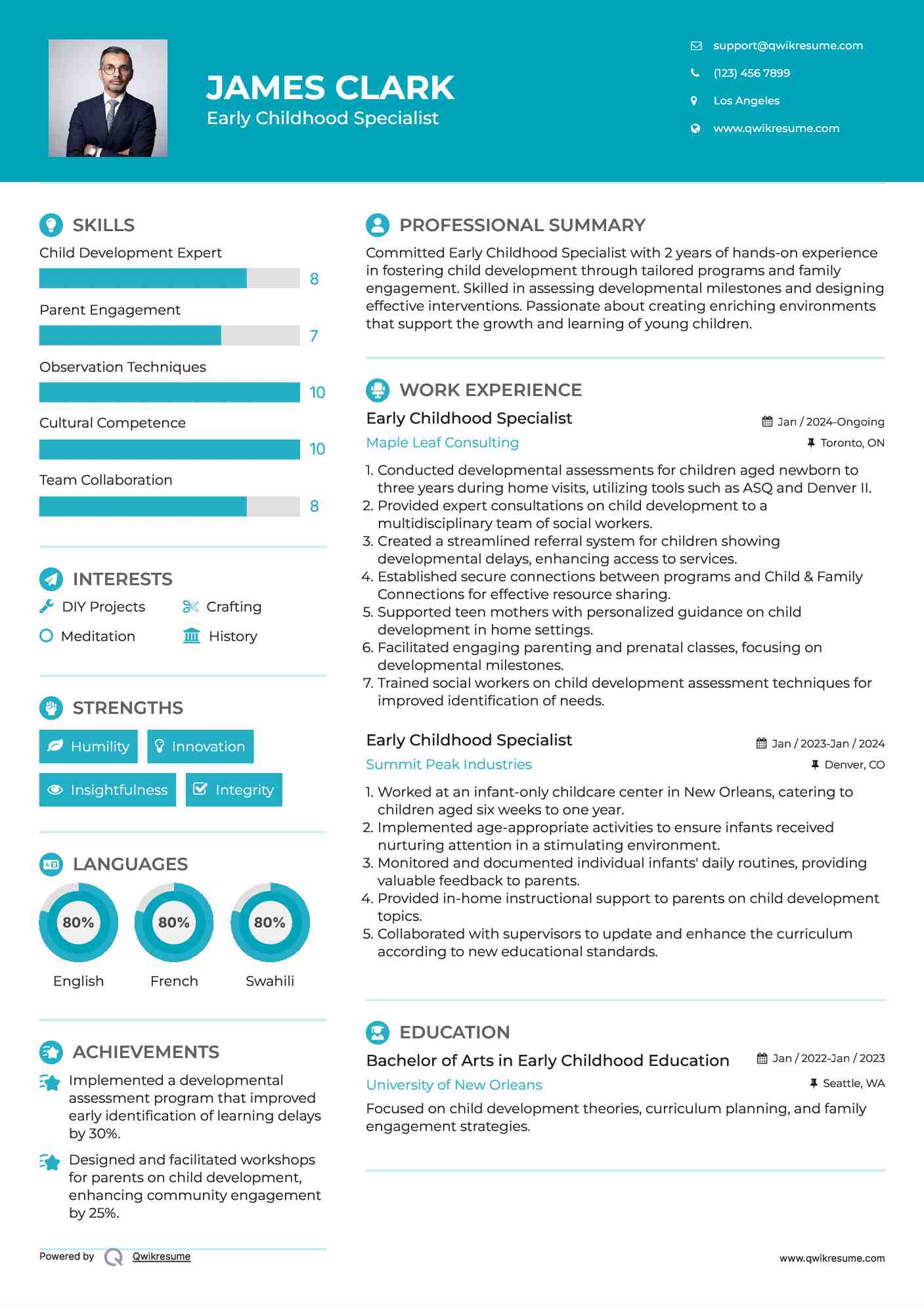 10 Early Childhood Specialist Resume Samples Templates For 2025