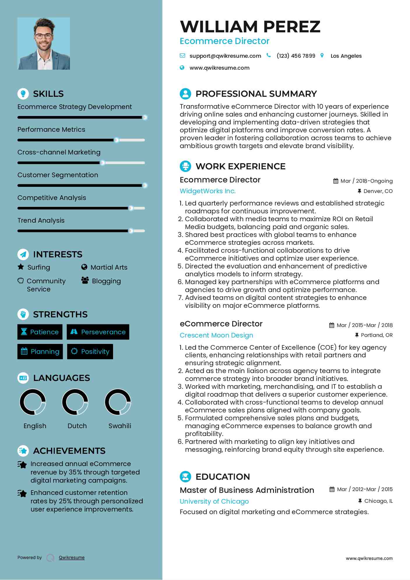 Ecommerce Director Resume Format