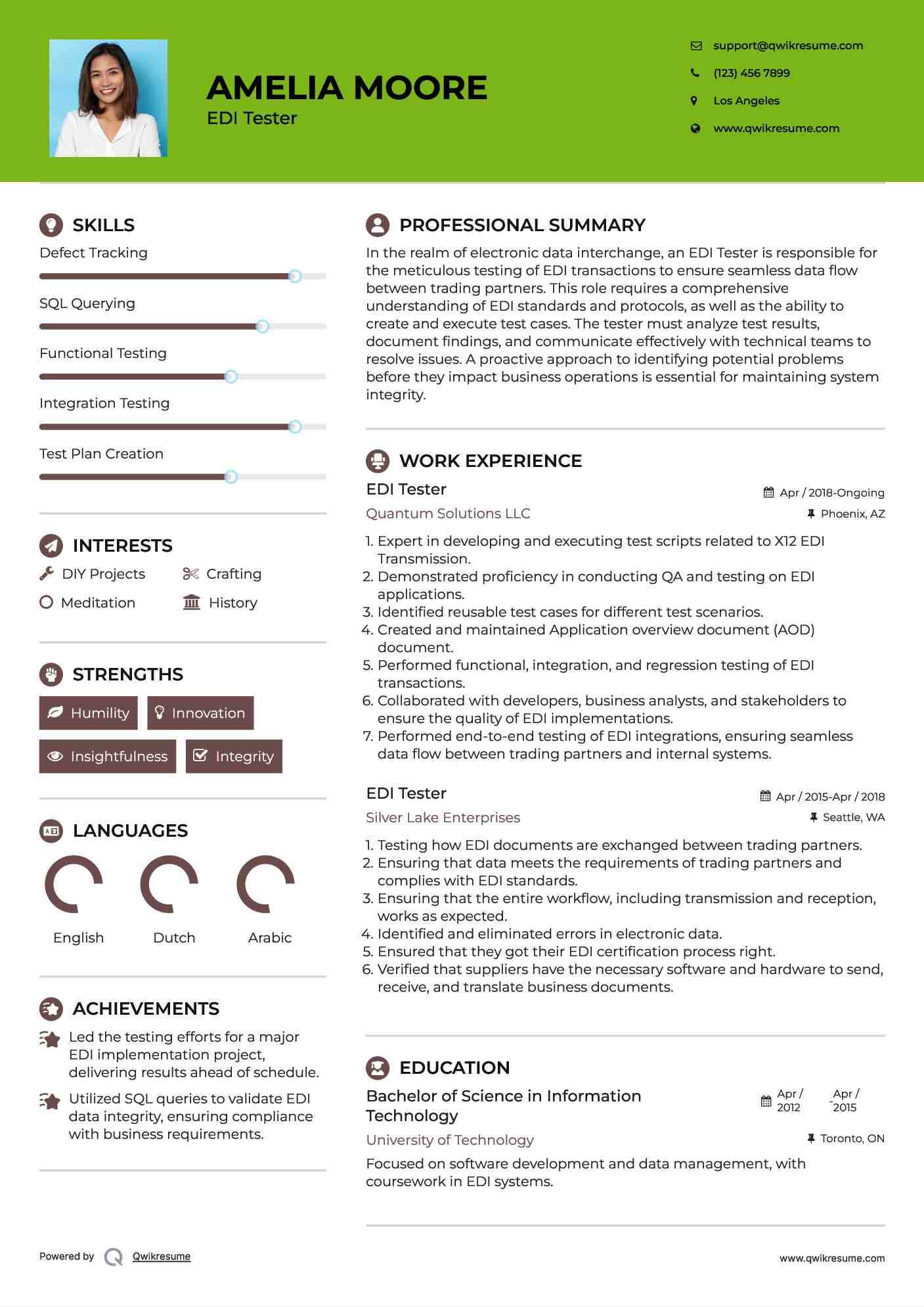EDI Tester Resume Format
