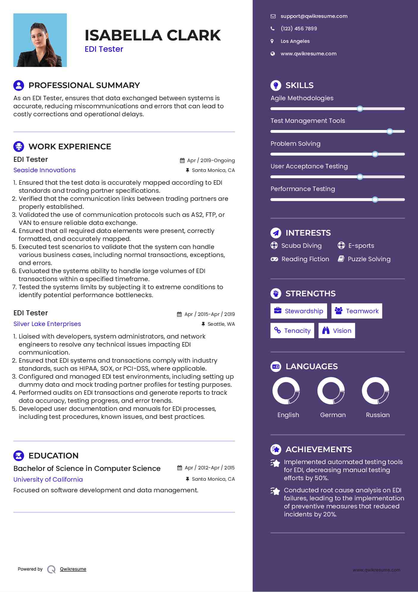 EDI Tester Resume Format