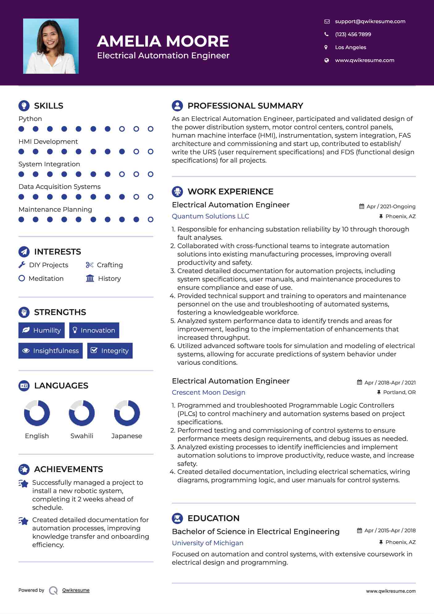 10+ Electrical Automation Engineer Resume Samples & Templates for 2025