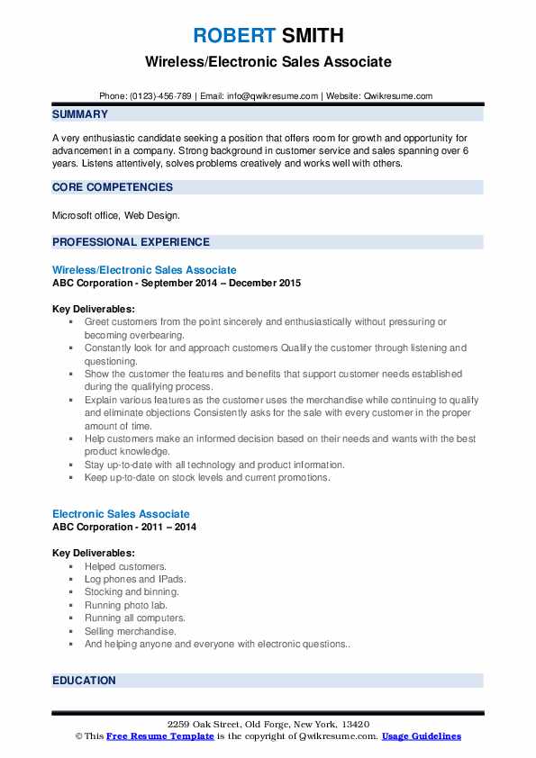 electronic sales associate resume samples qwikresume electronic sales associate resumes