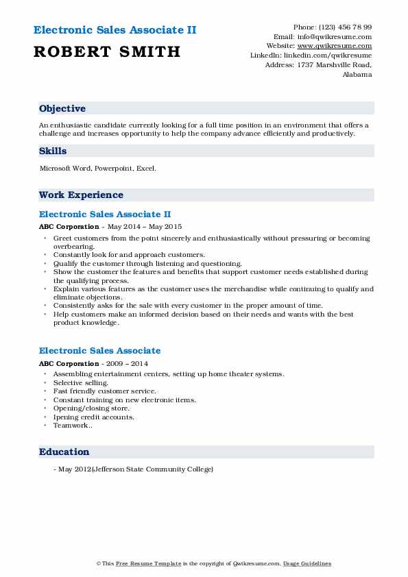 electronic sales associate resume samples qwikresume electronic sales associate resumes