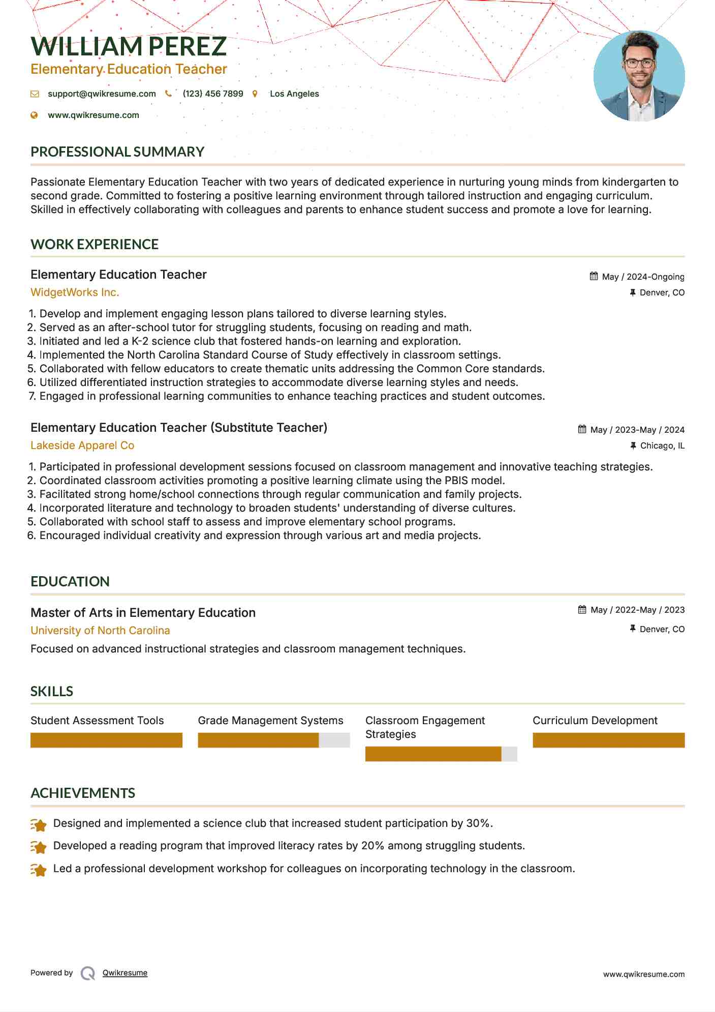 10 Elementary Teacher Resume Samples - Elementary Education Teacher 1544182399 Pdf 