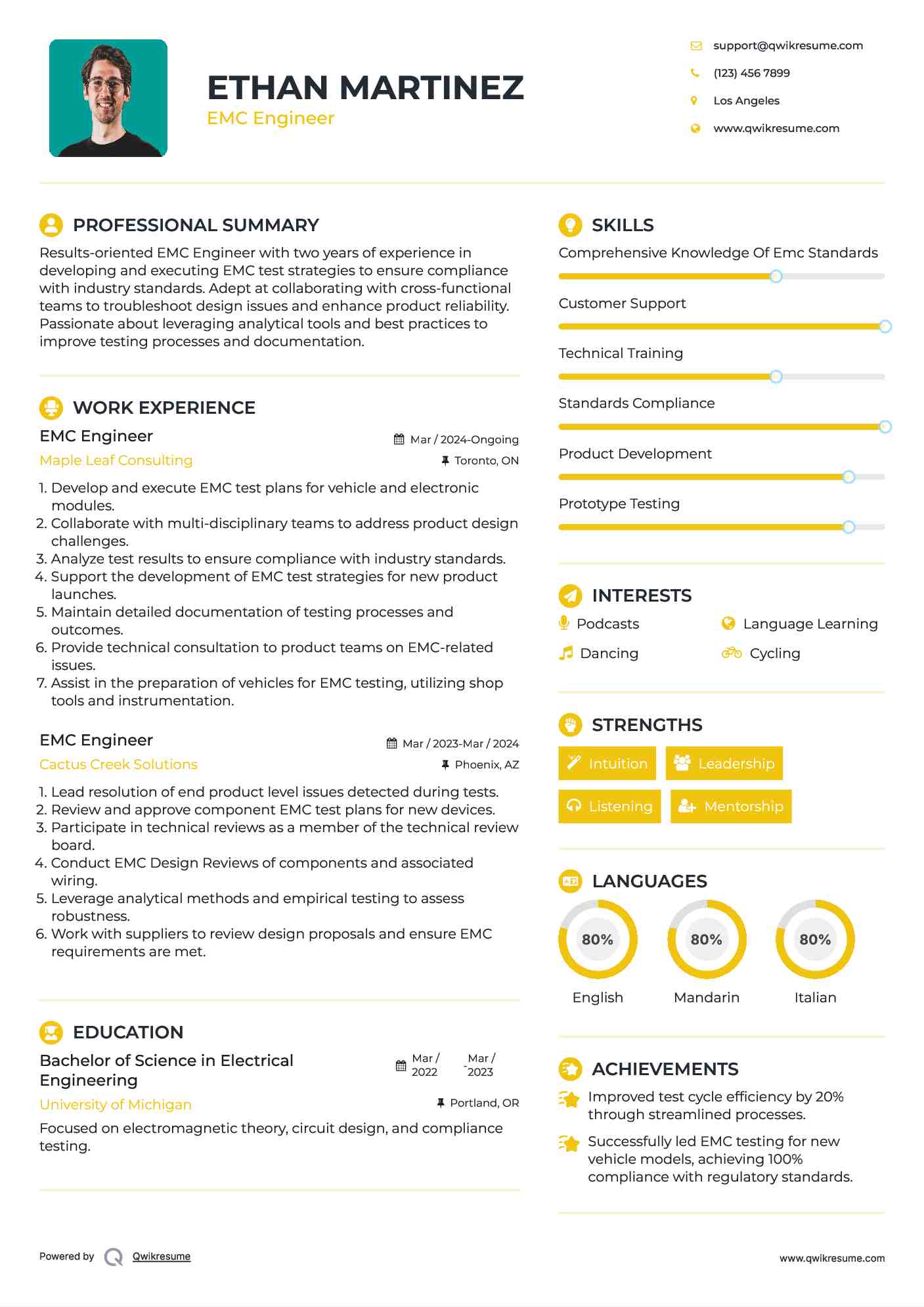 EMC Engineer Resume Format