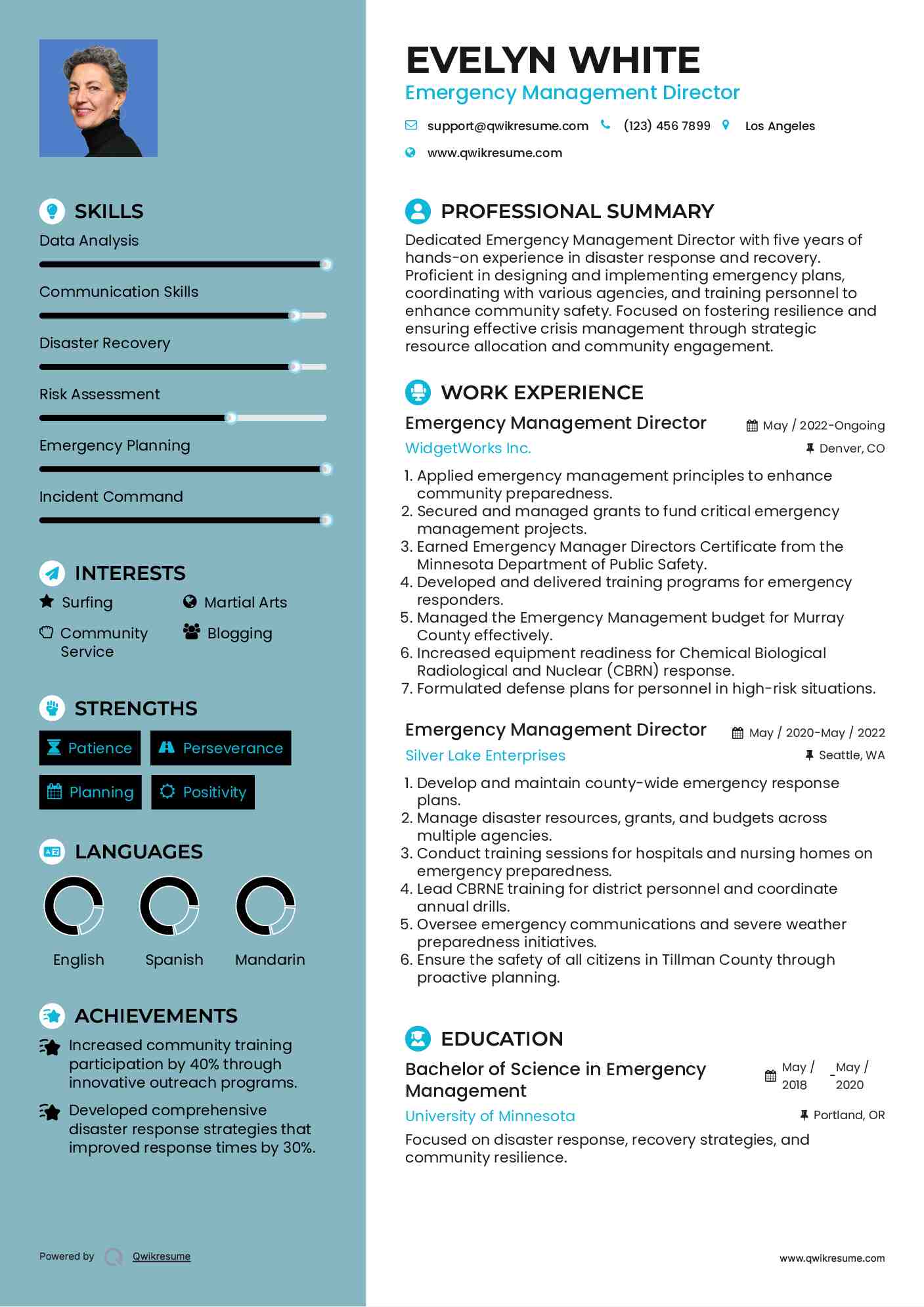 Emergency Management Director Resume Format