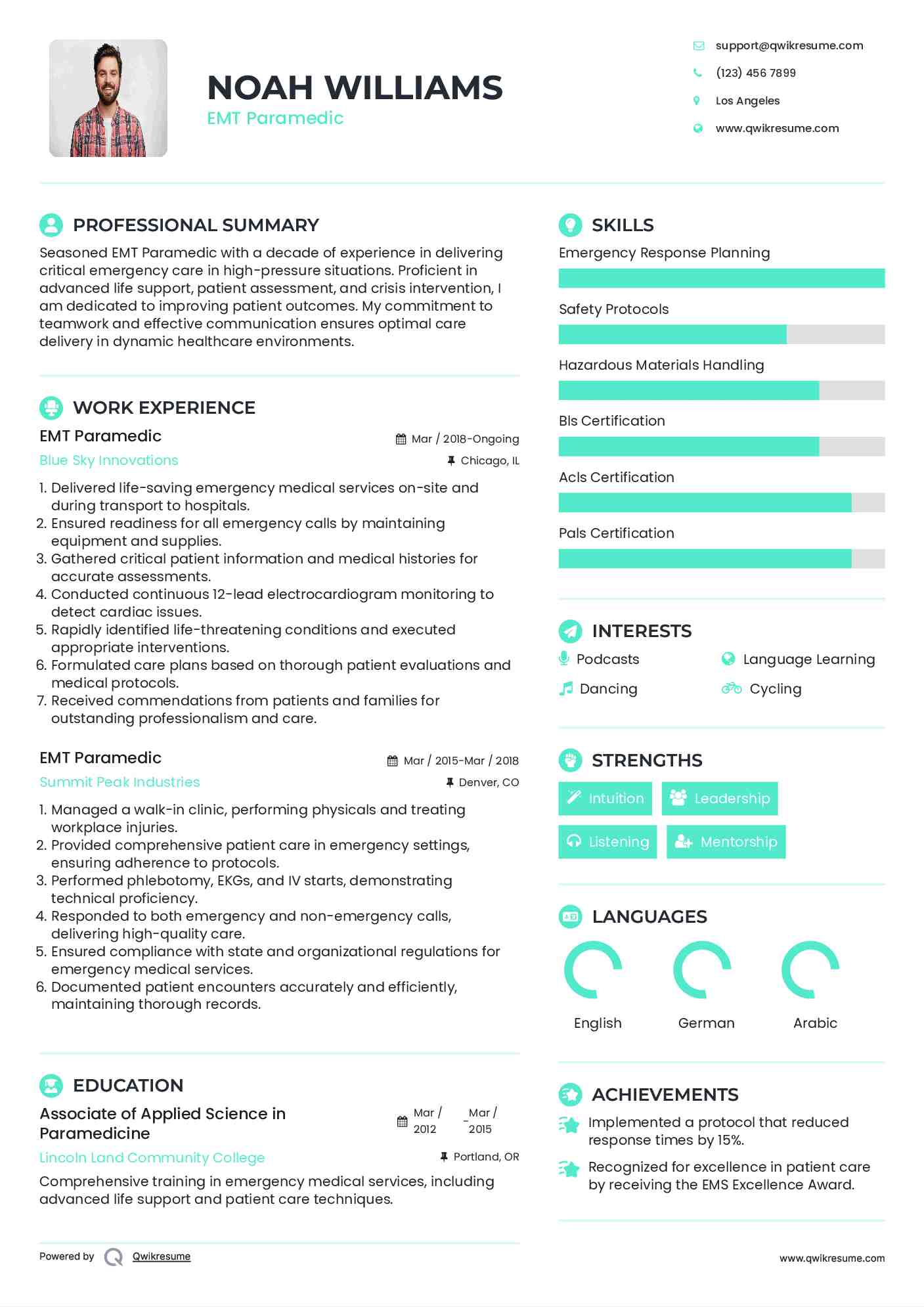 10 EMT Paramedic Resume Samples - Emt Paramedic 1657869714 Pdf