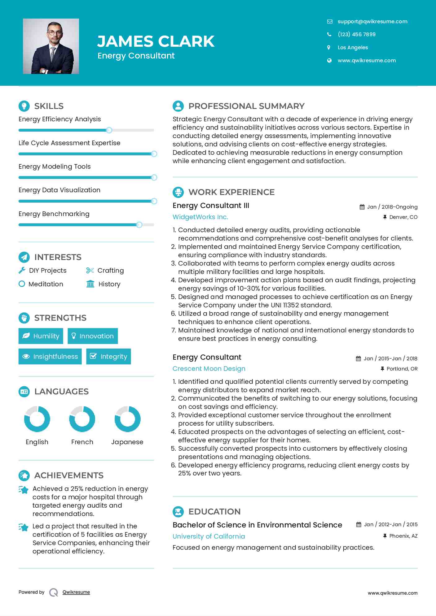 Energy Consultant III Resume Template