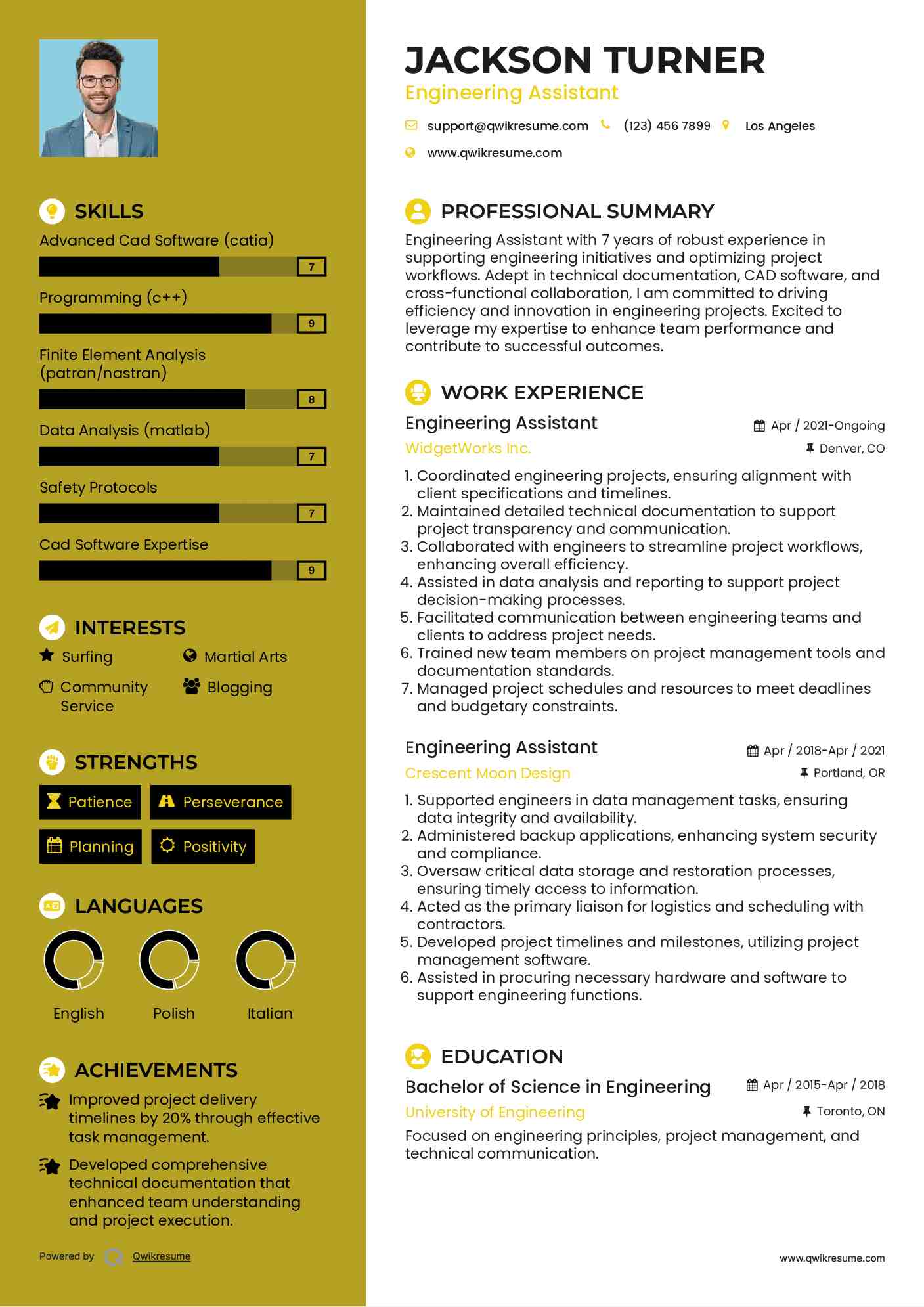 Engineering Assistant Resume Model