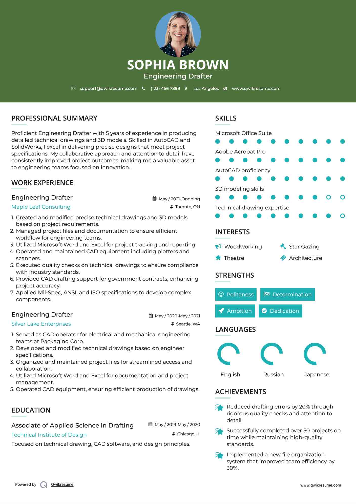 Engineering Drafter Resume Template