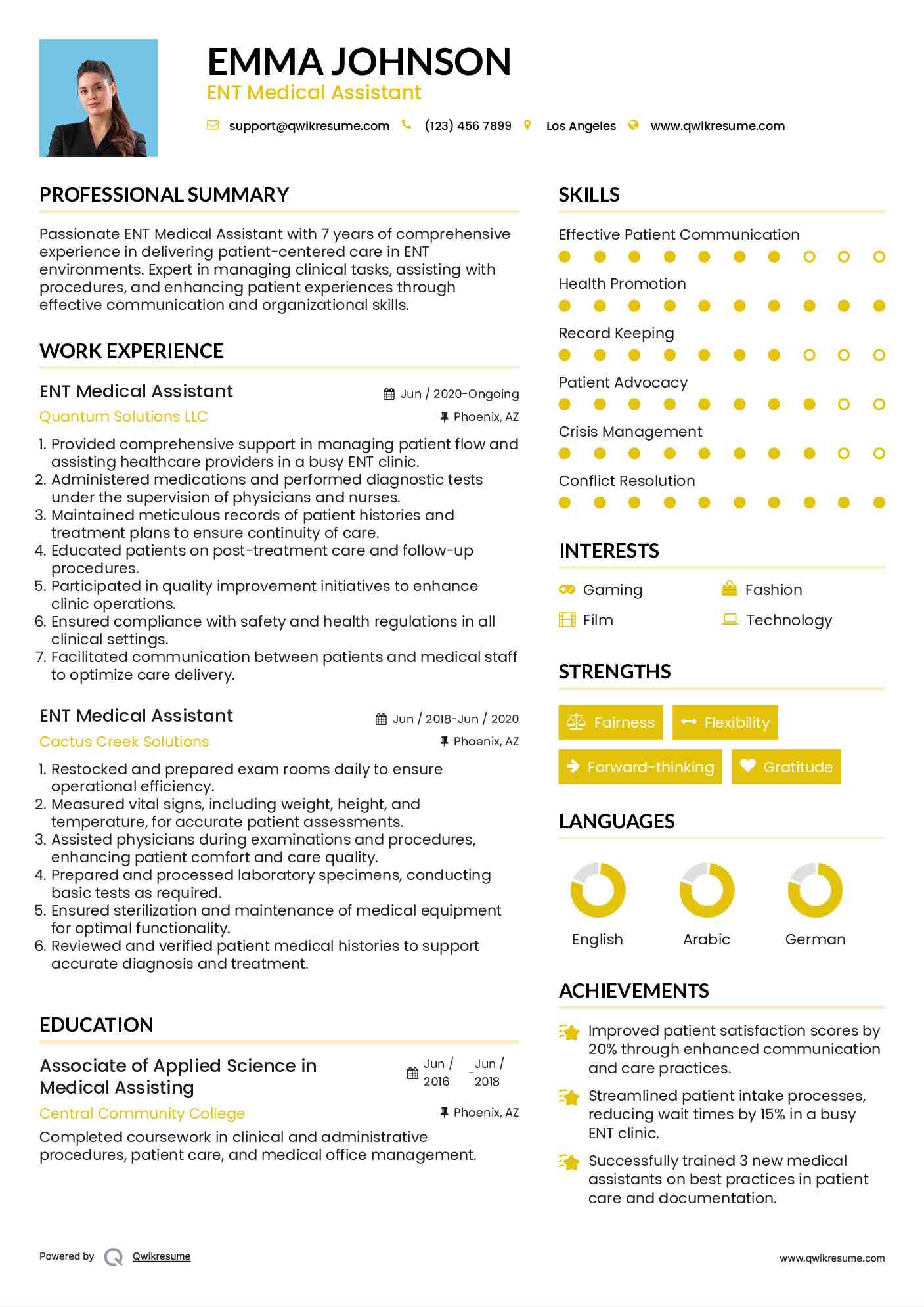 ENT Medical Assistant Resume Template