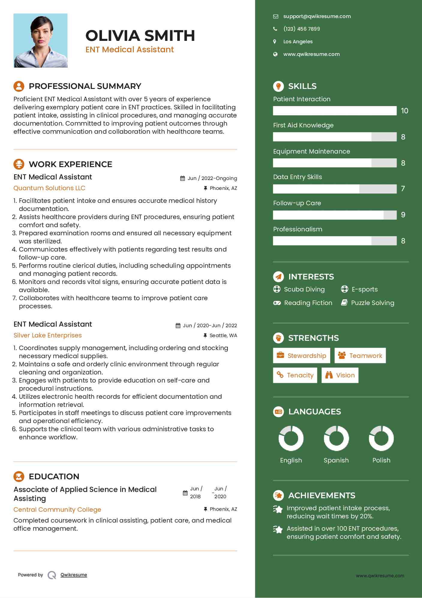 ENT Medical Assistant Resume Format