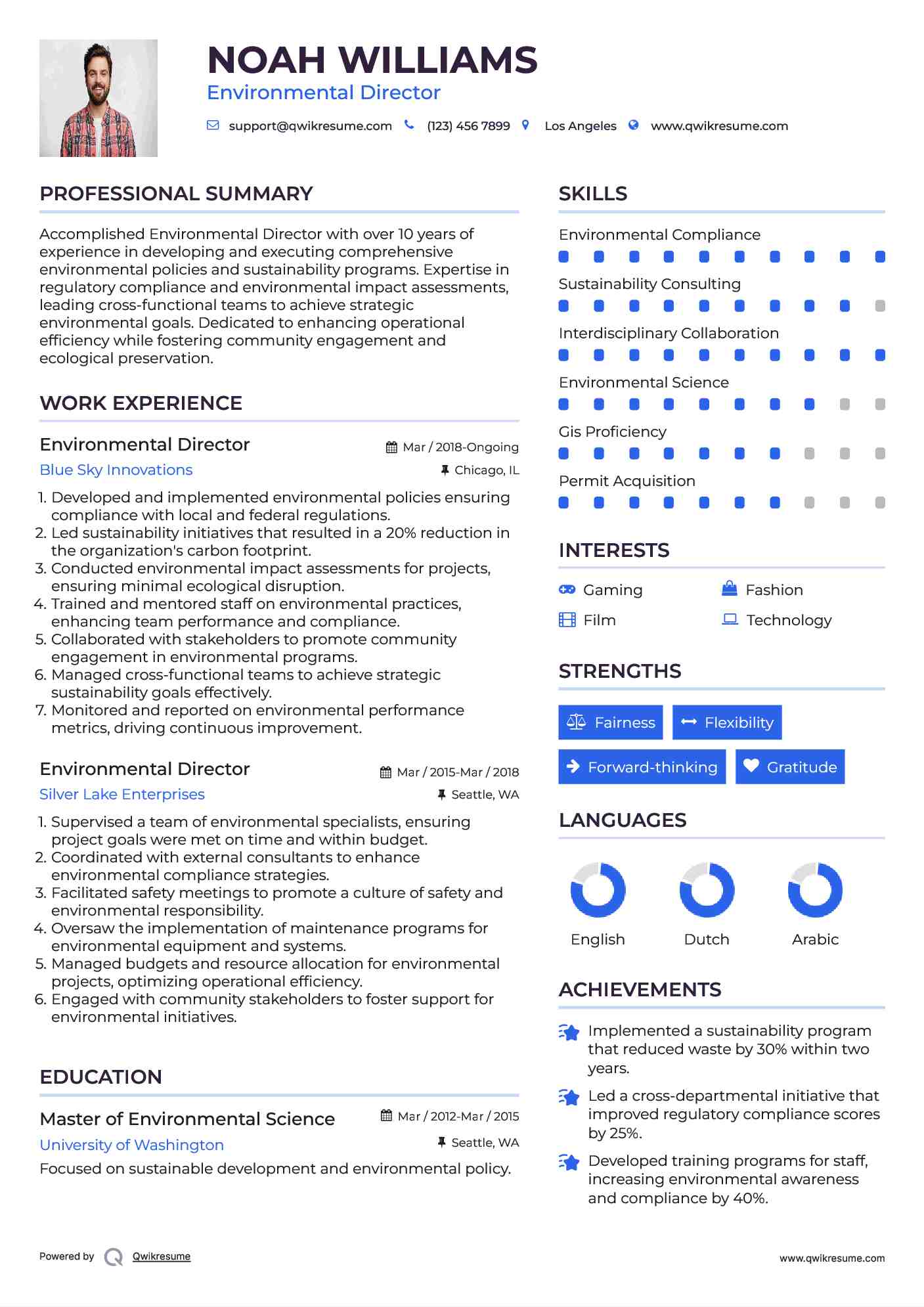 Environmental Director Resume Format