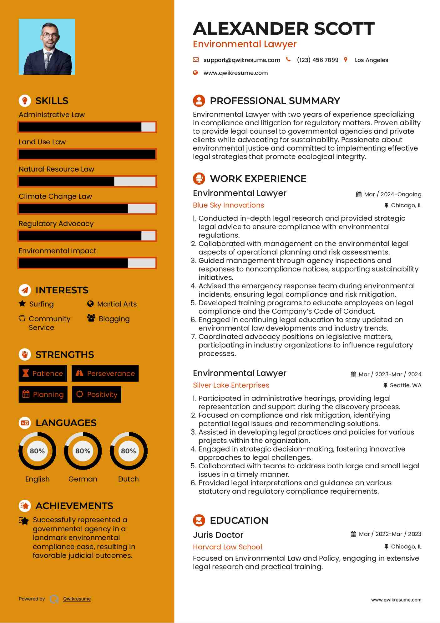 Environmental Lawyer Resume Format