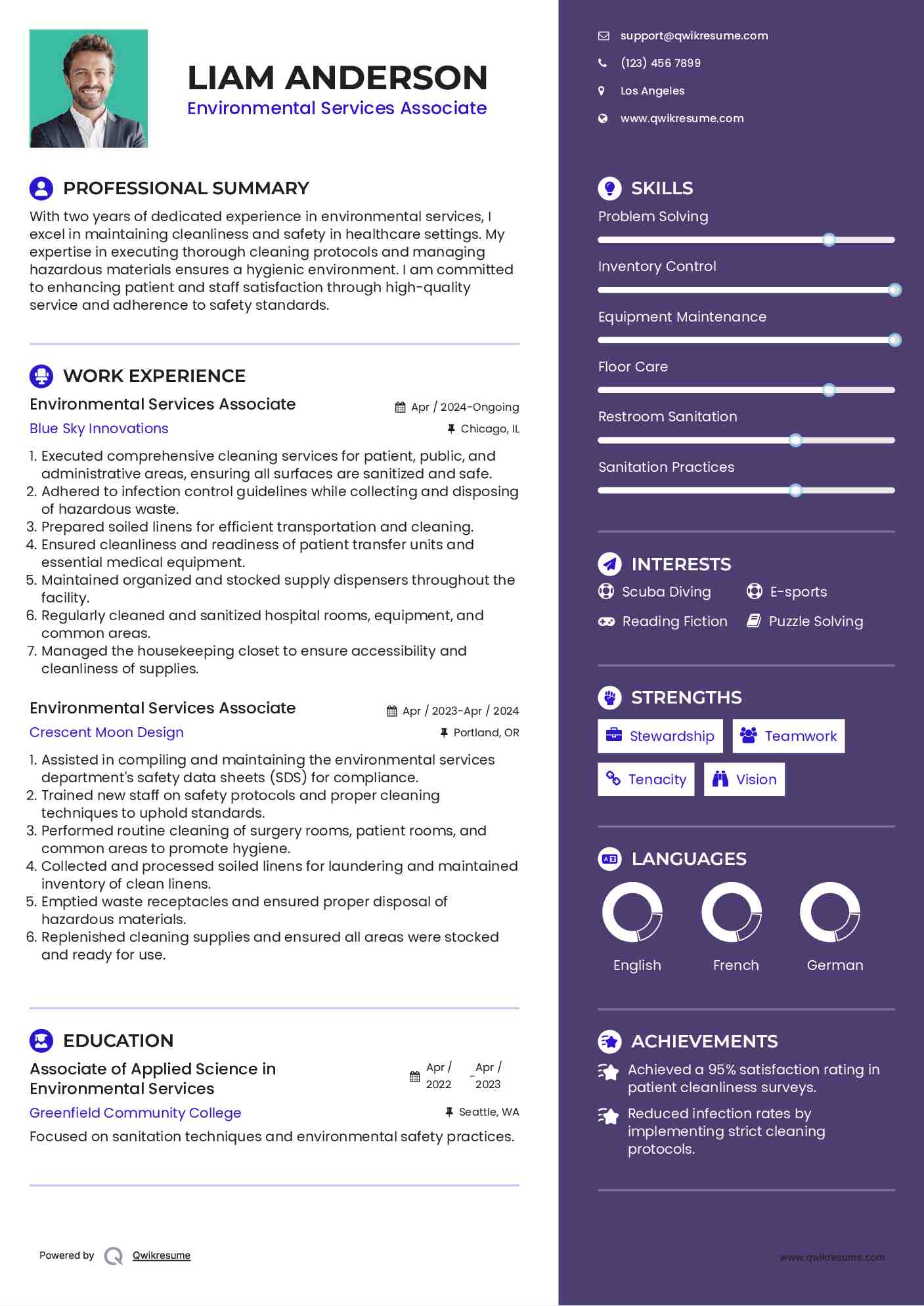 Environmental Services Associate Resume Template
