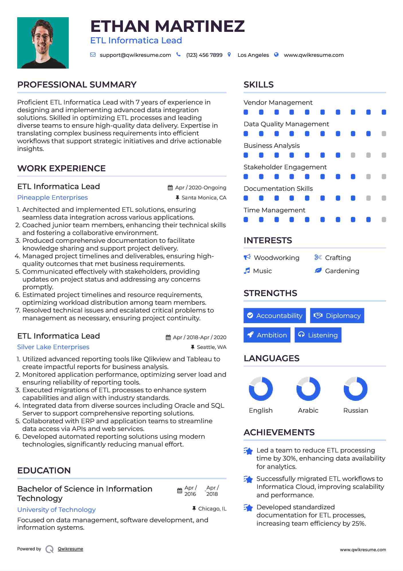  ETL Informatica Lead Resume Model