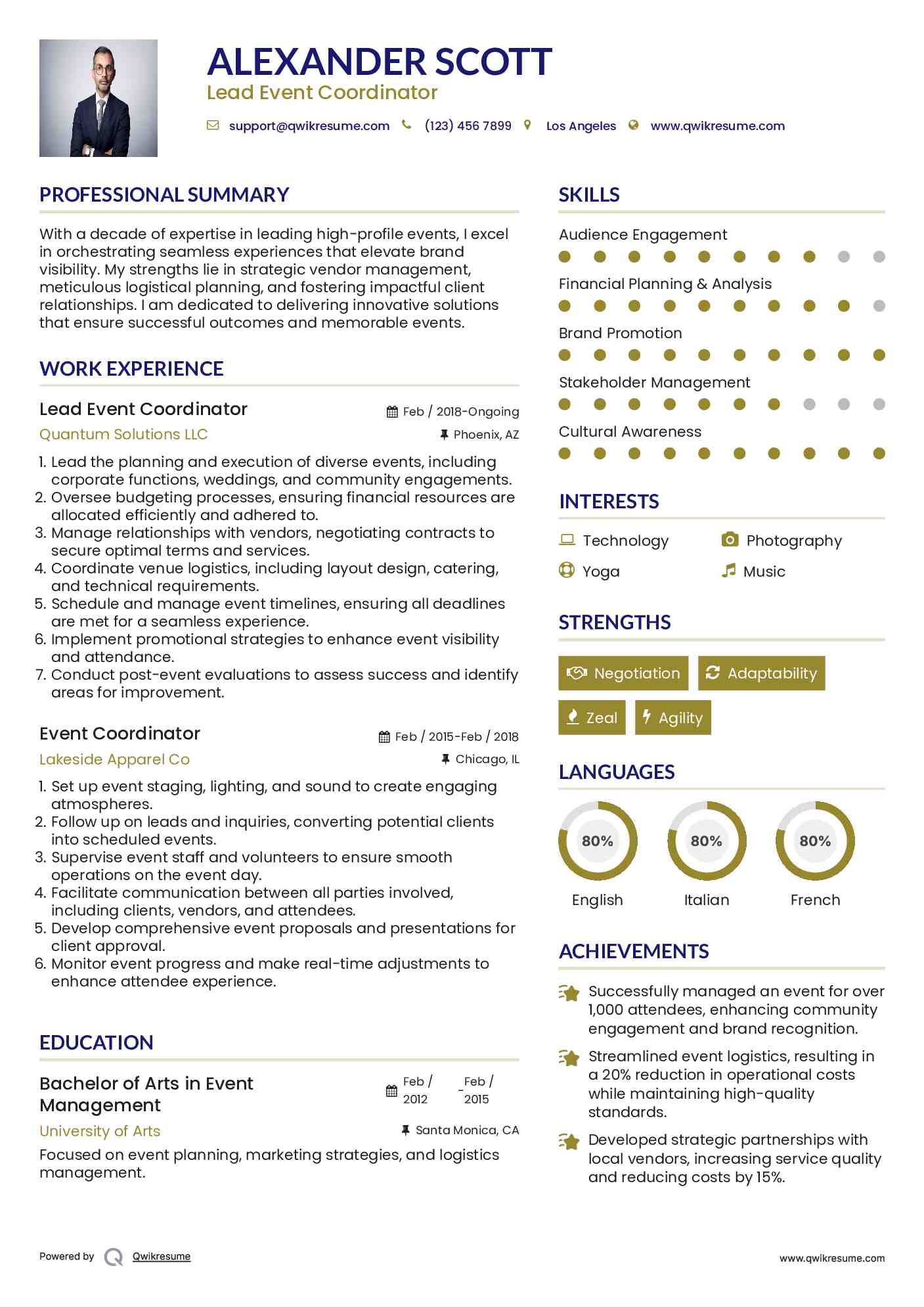 10 Event Coordinator Resume Samples Templates For 2025