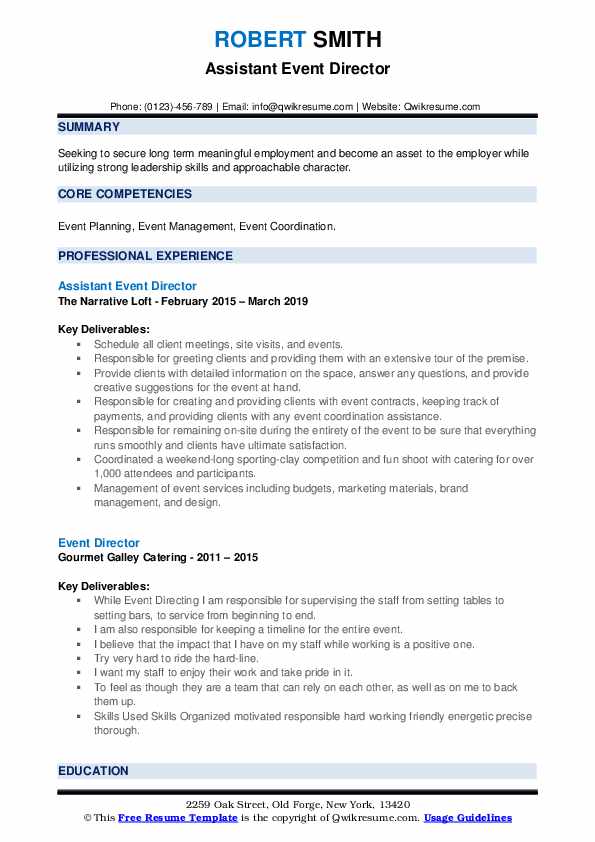 Event Director Resume Samples QwikResume