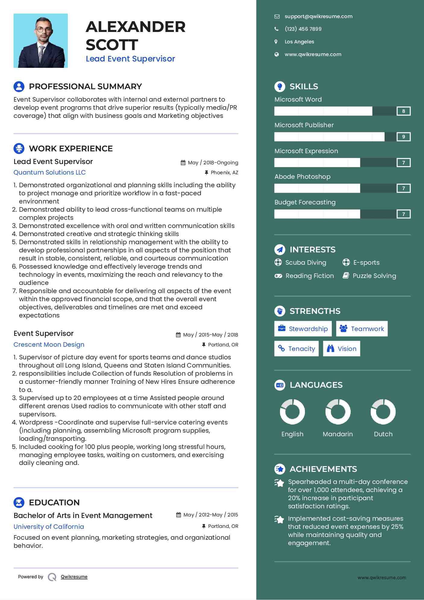10 Event Supervisor Resume Samples - Event Supervisor 1584464794 Pdf