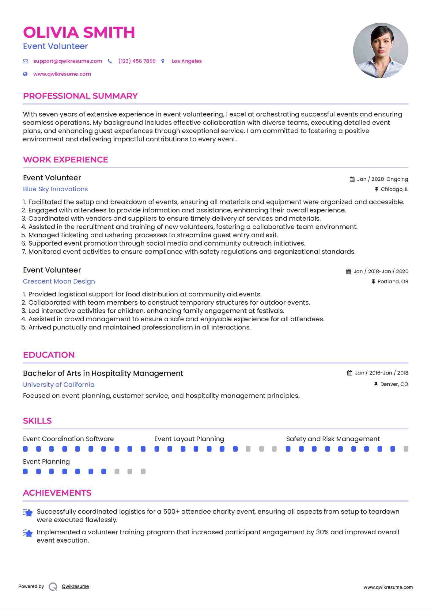 10 Event Volunteer Resume Samples - Event Volunteer 1663664549 Pdf