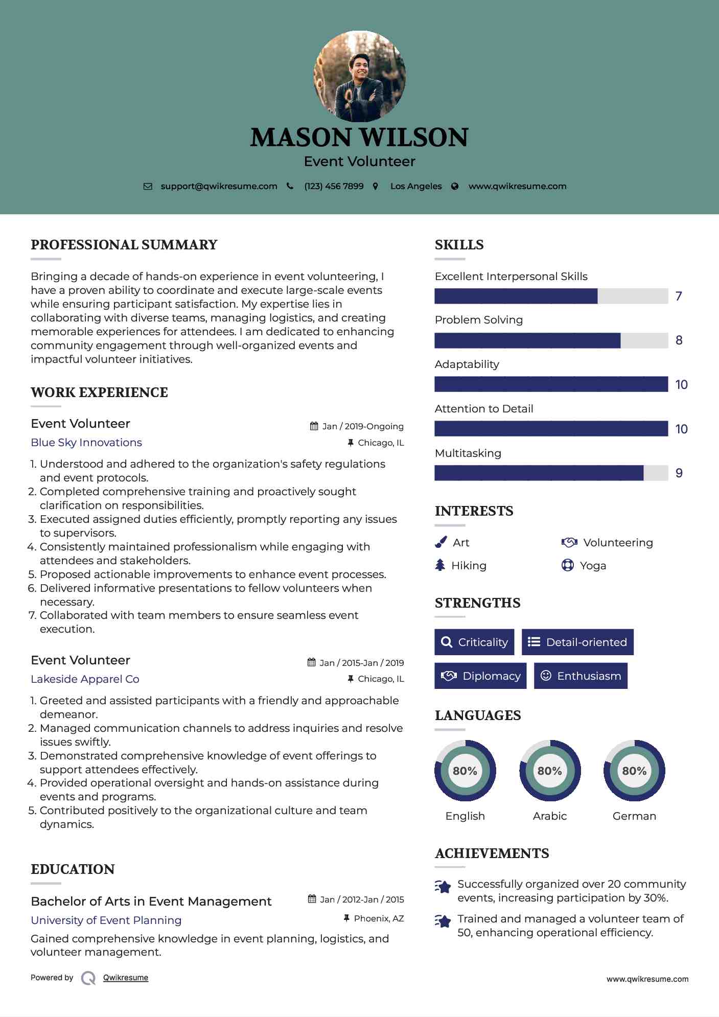 10 Event Volunteer Resume Samples - Event Volunteer 1663664575 Pdf 