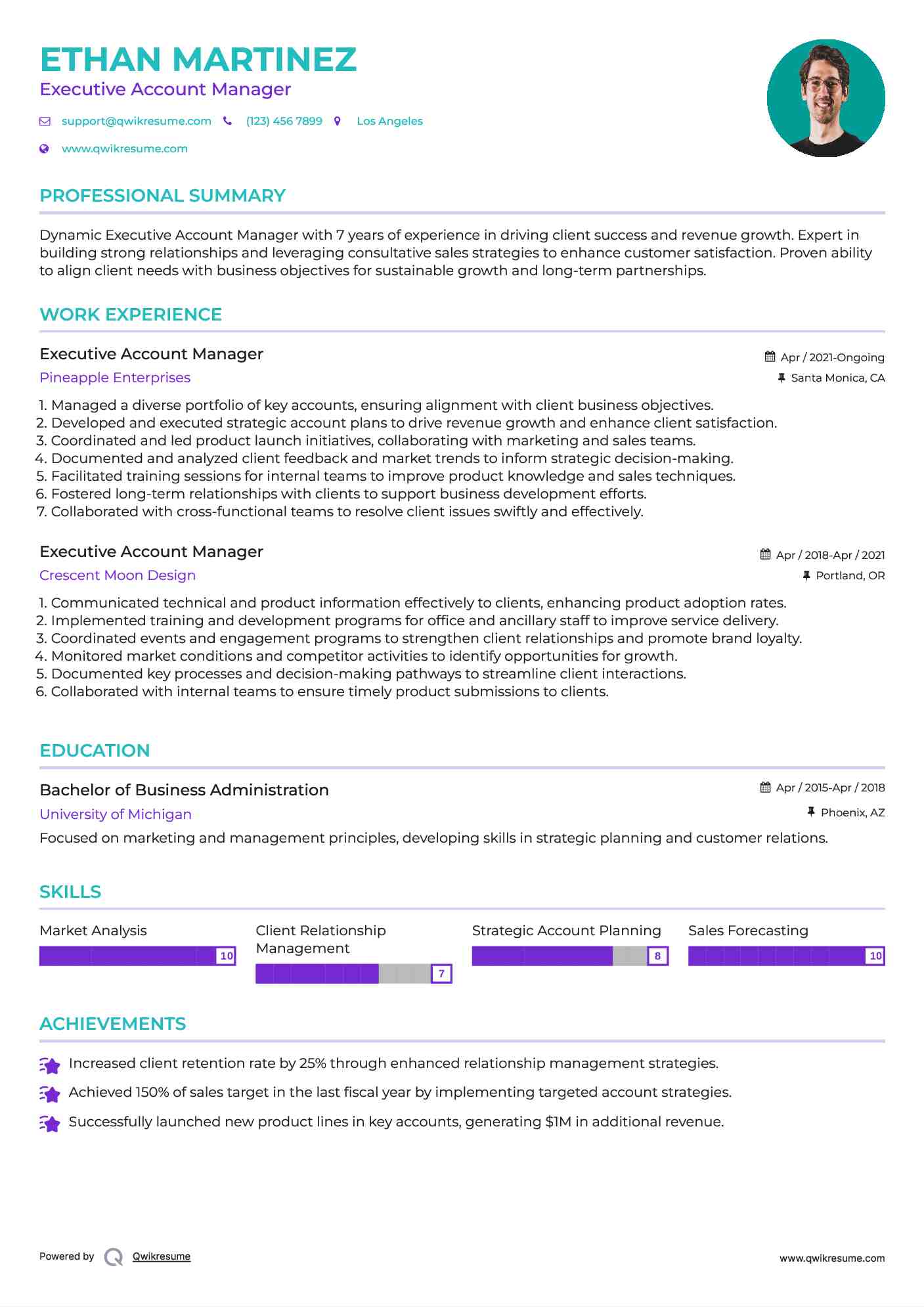 Executive Account Manager Resume Format