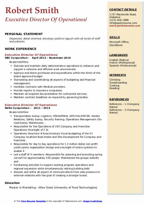Executive Director Of Operations - Executive Director Of Operations 1589951924 Pdf 