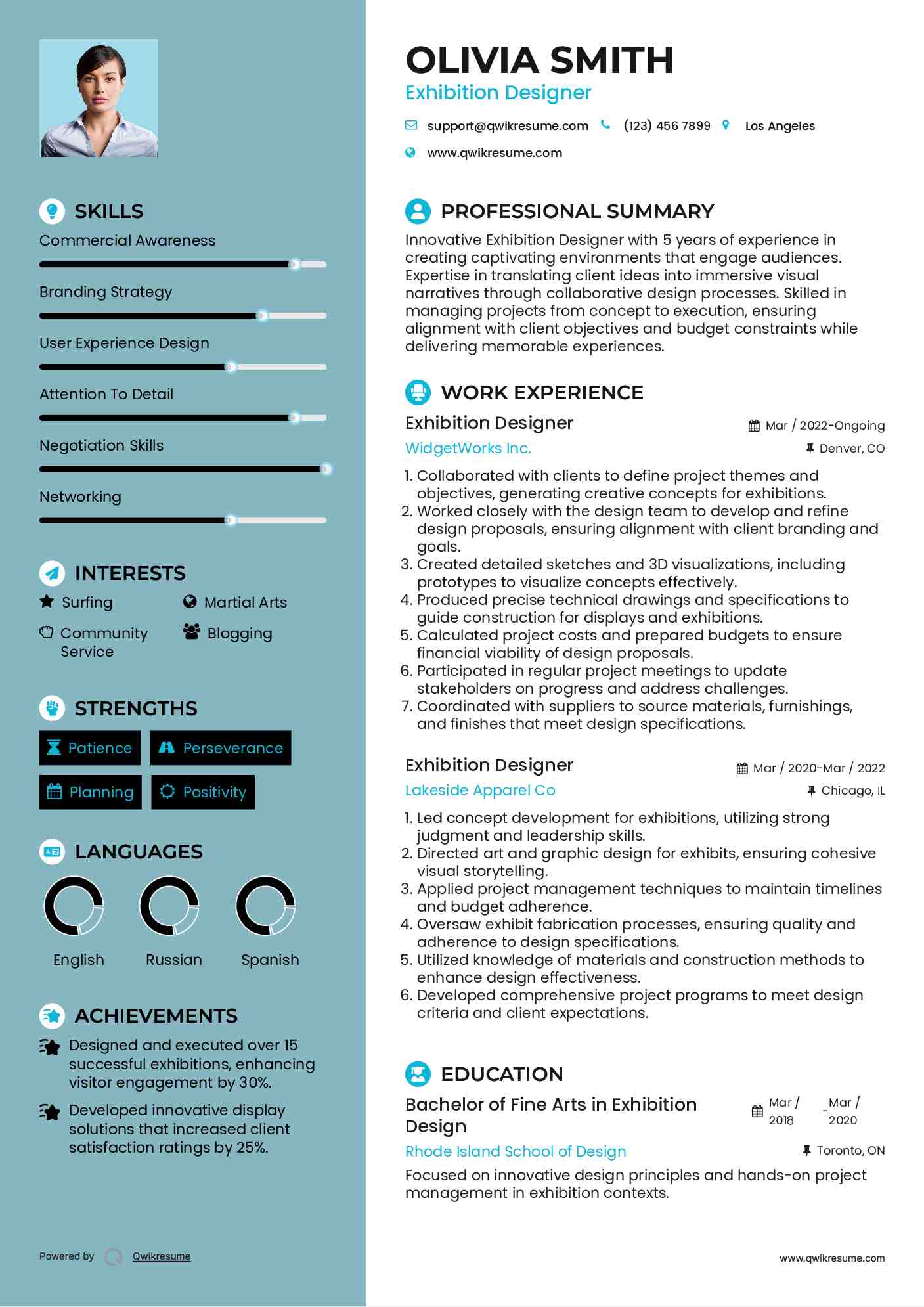 Exhibition Designer Resume Format