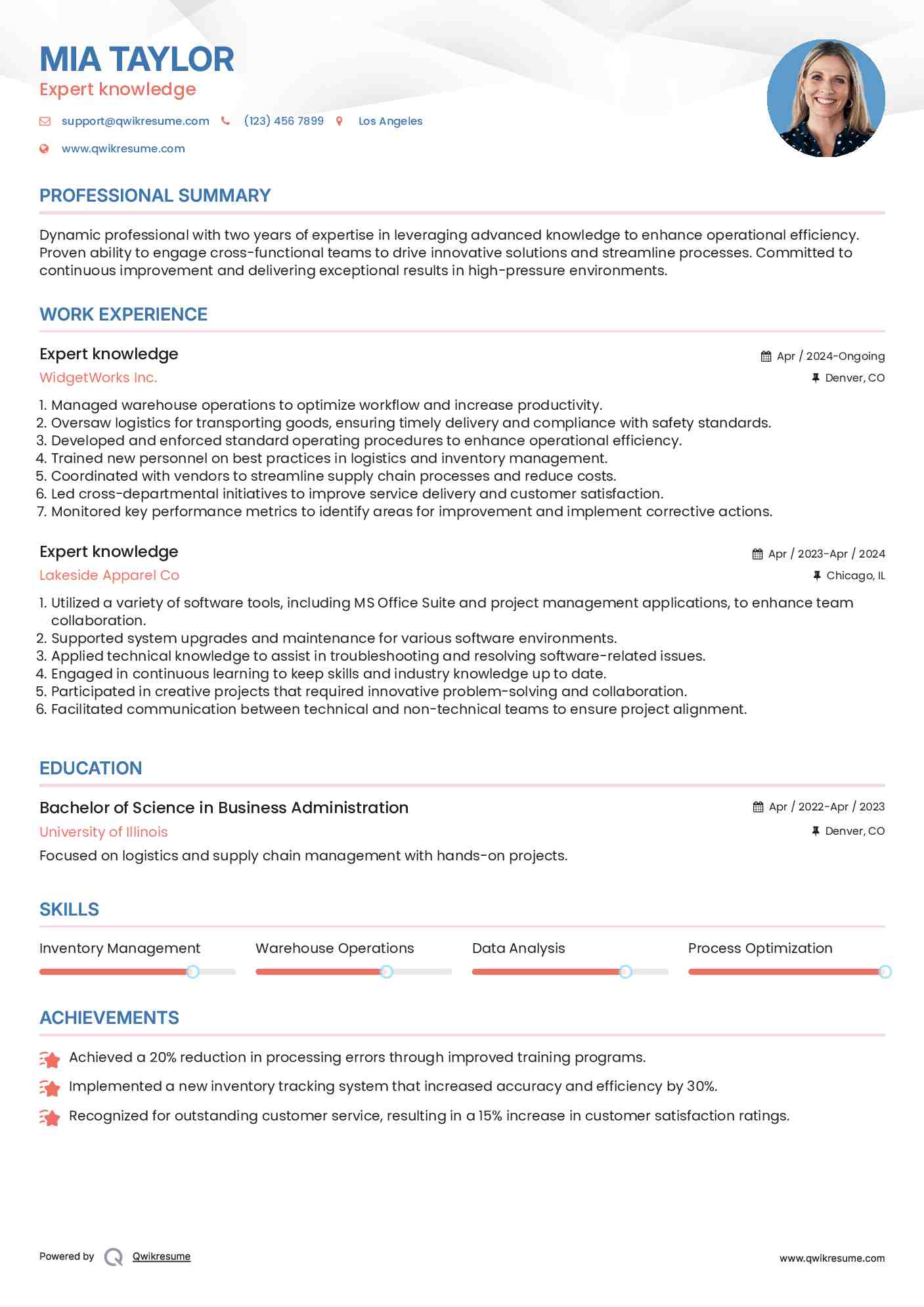 Expert knowledge Resume Model