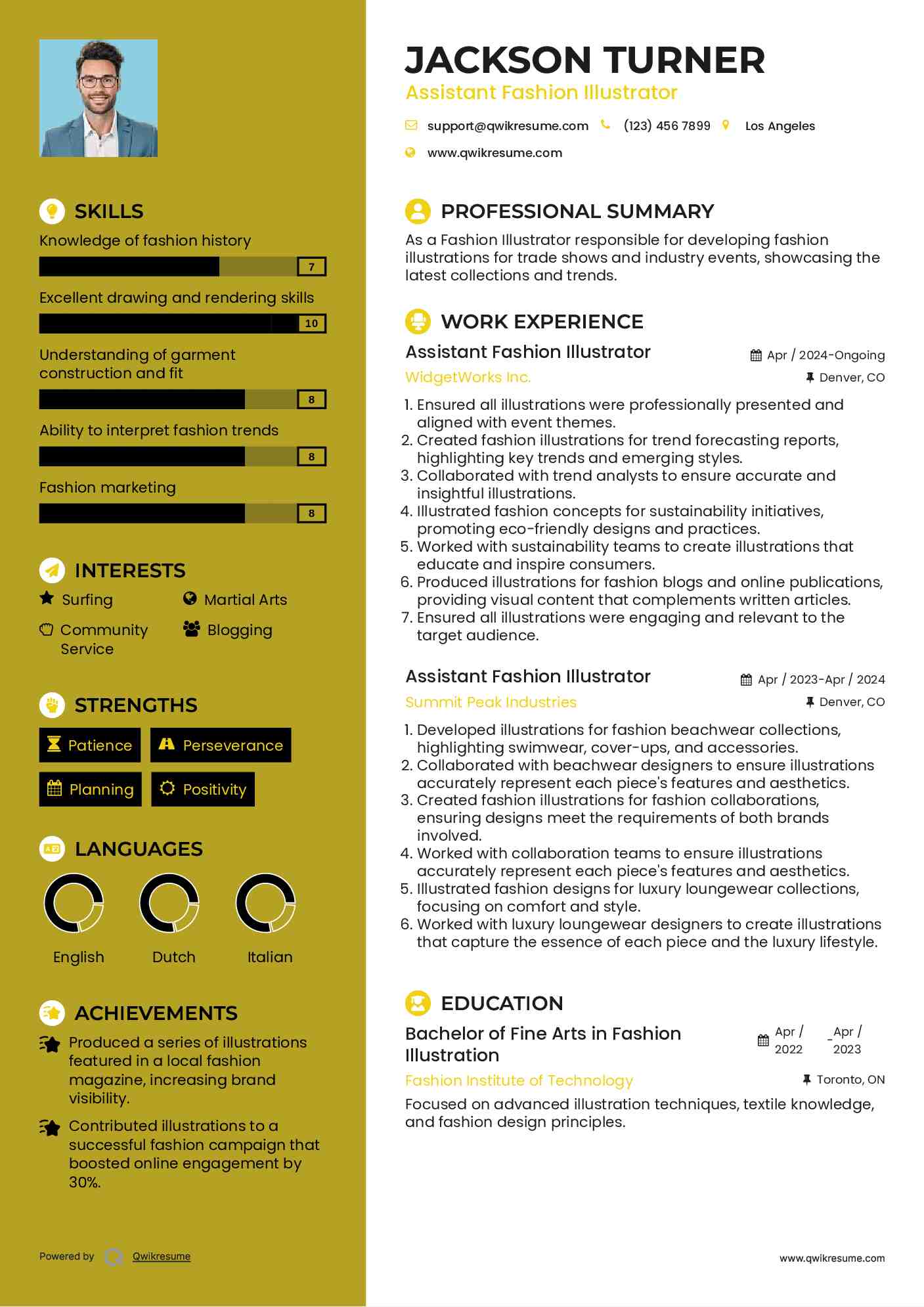  Assistant Fashion Illustrator Resume Model