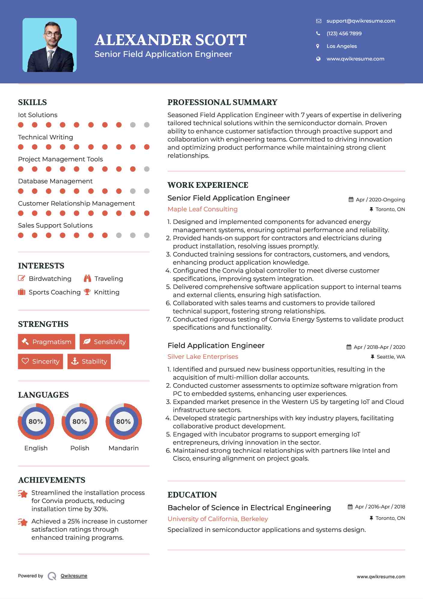 Field Application Engineer Resume Samples QwikResume