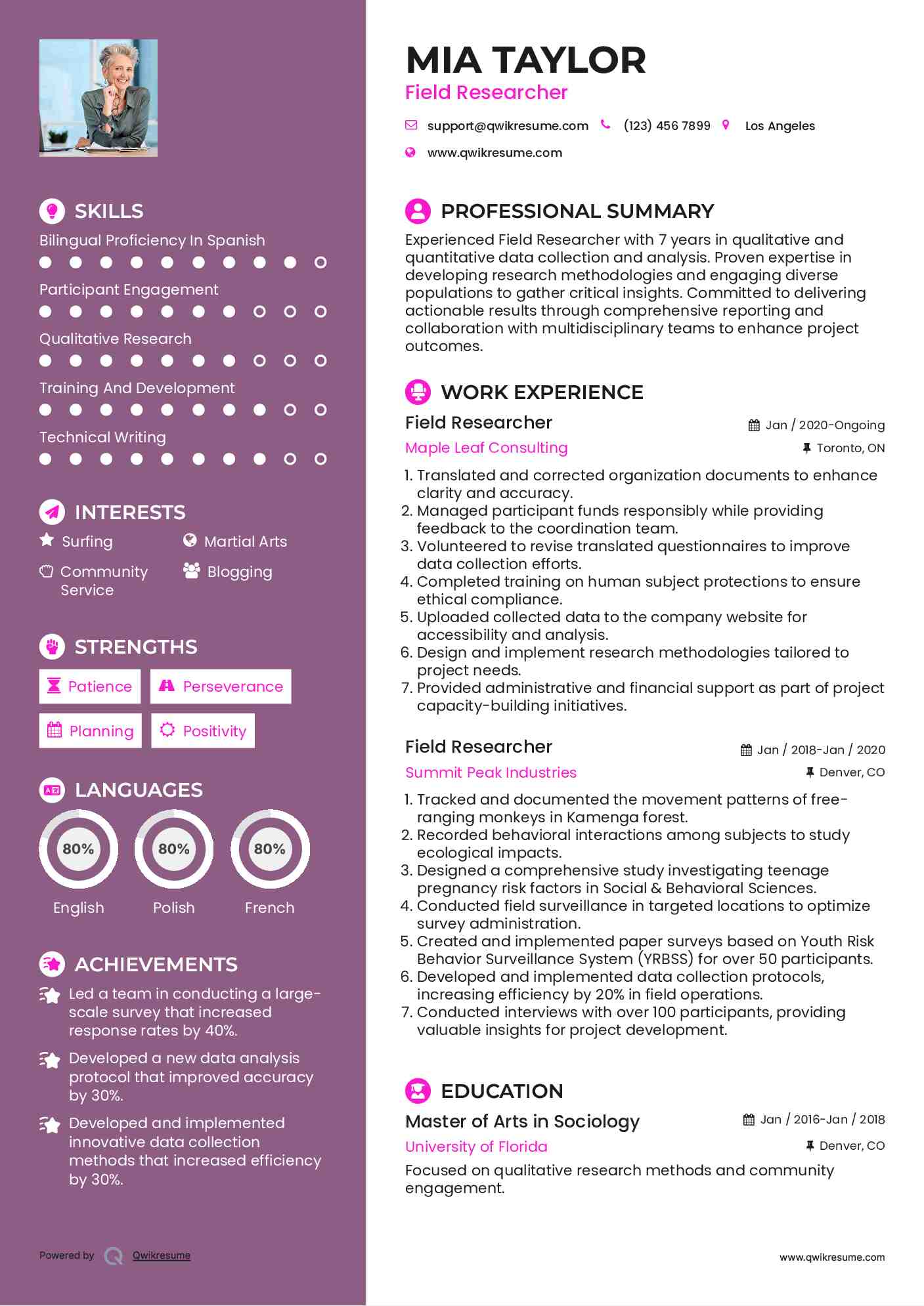 10 Field Researcher Resume Samples - Field Researcher 1595317241 Pdf