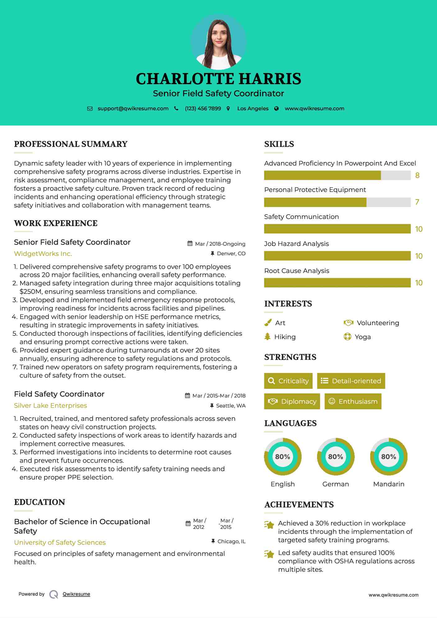 10 Field Safety Coordinator Resume - Field Safety Coordinator 1625829318 Pdf 