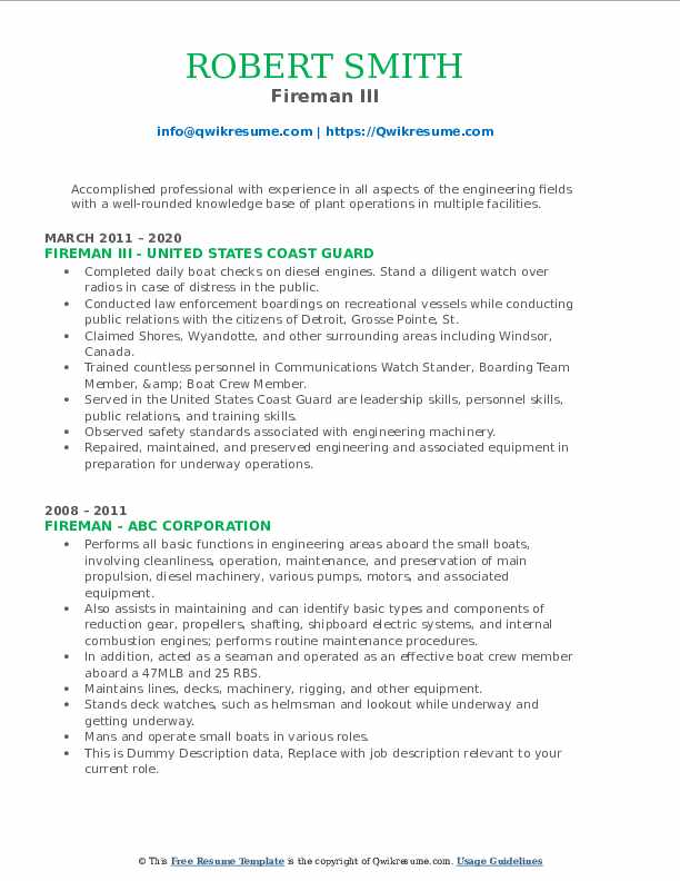 Fireman Resume Samples QwikResume - Fireman 1584796430 Pdf 