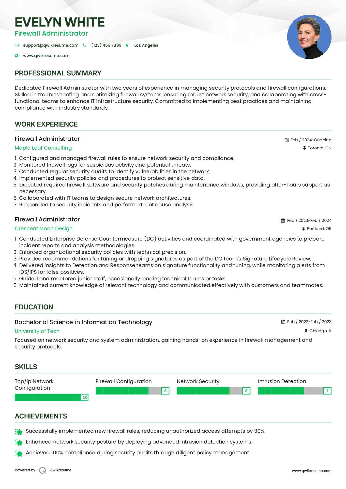 Firewall Administrator Resume Format
