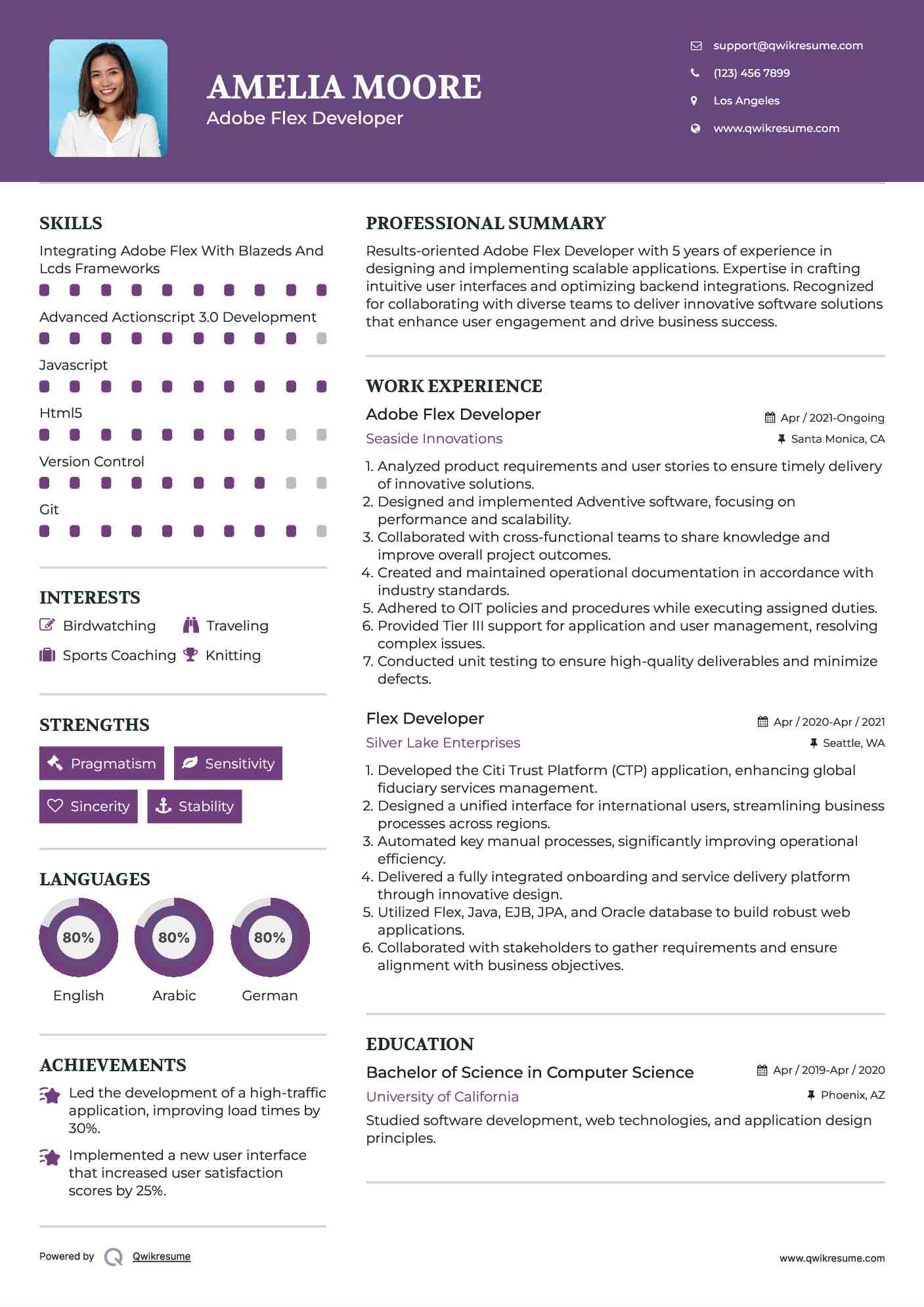 Adobe Flex Developer

 Resume Model