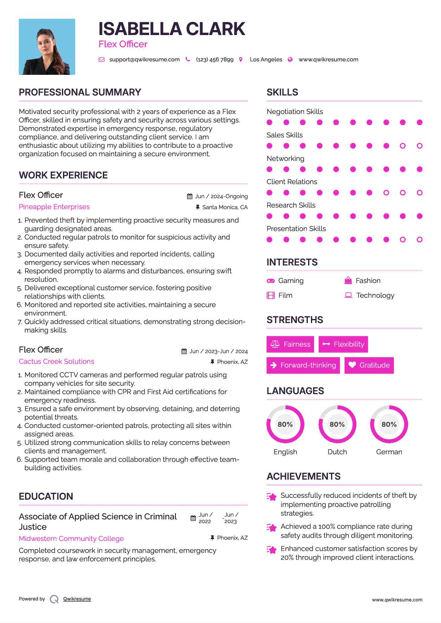 Flex Officer Resume Samples QwikResume