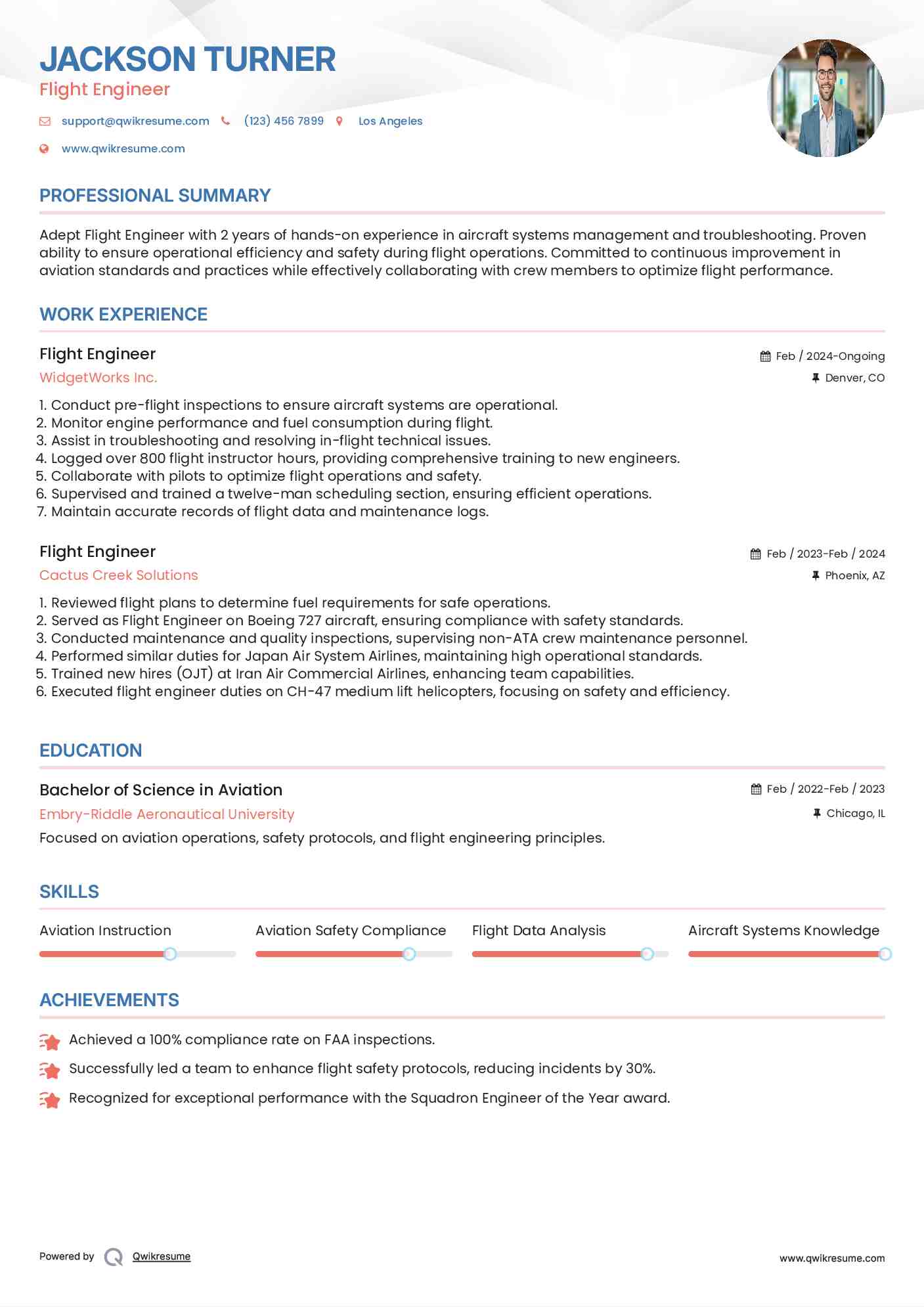Flight Engineer Resume Model