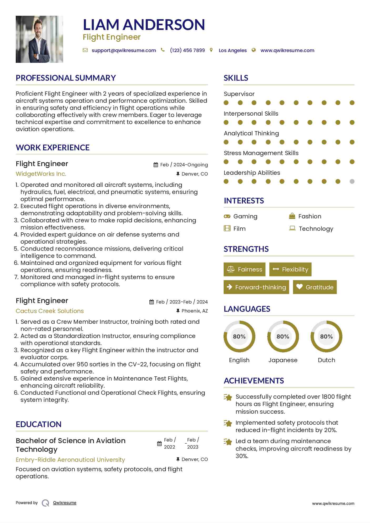 Flight Engineer Resume Format