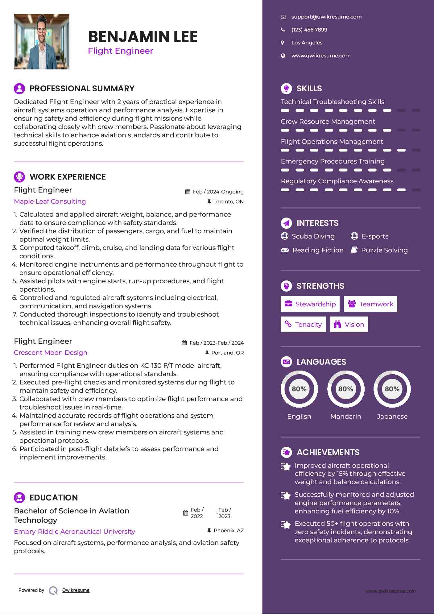 Flight Engineer Resume Format