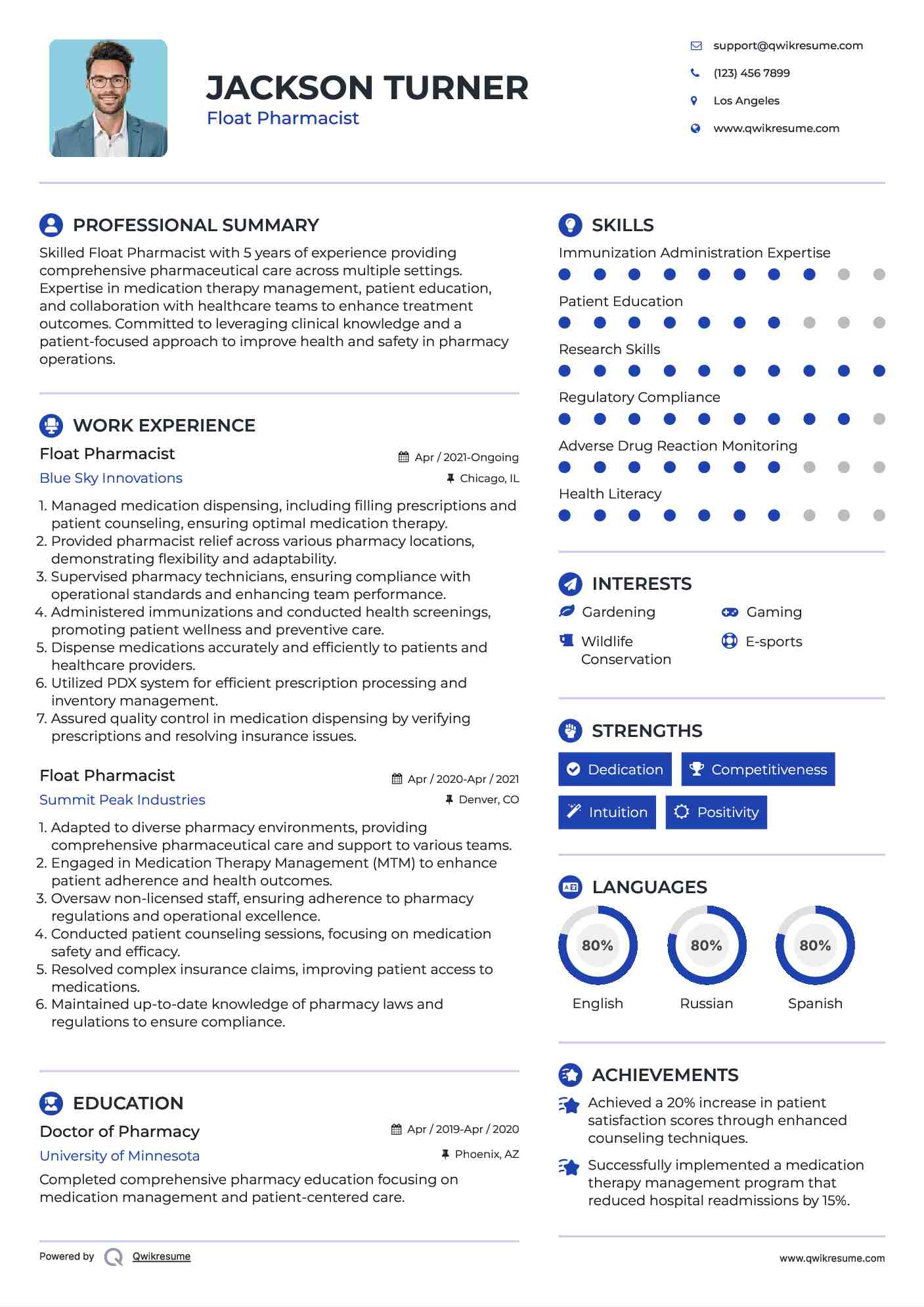 Float Pharmacist Resume Format