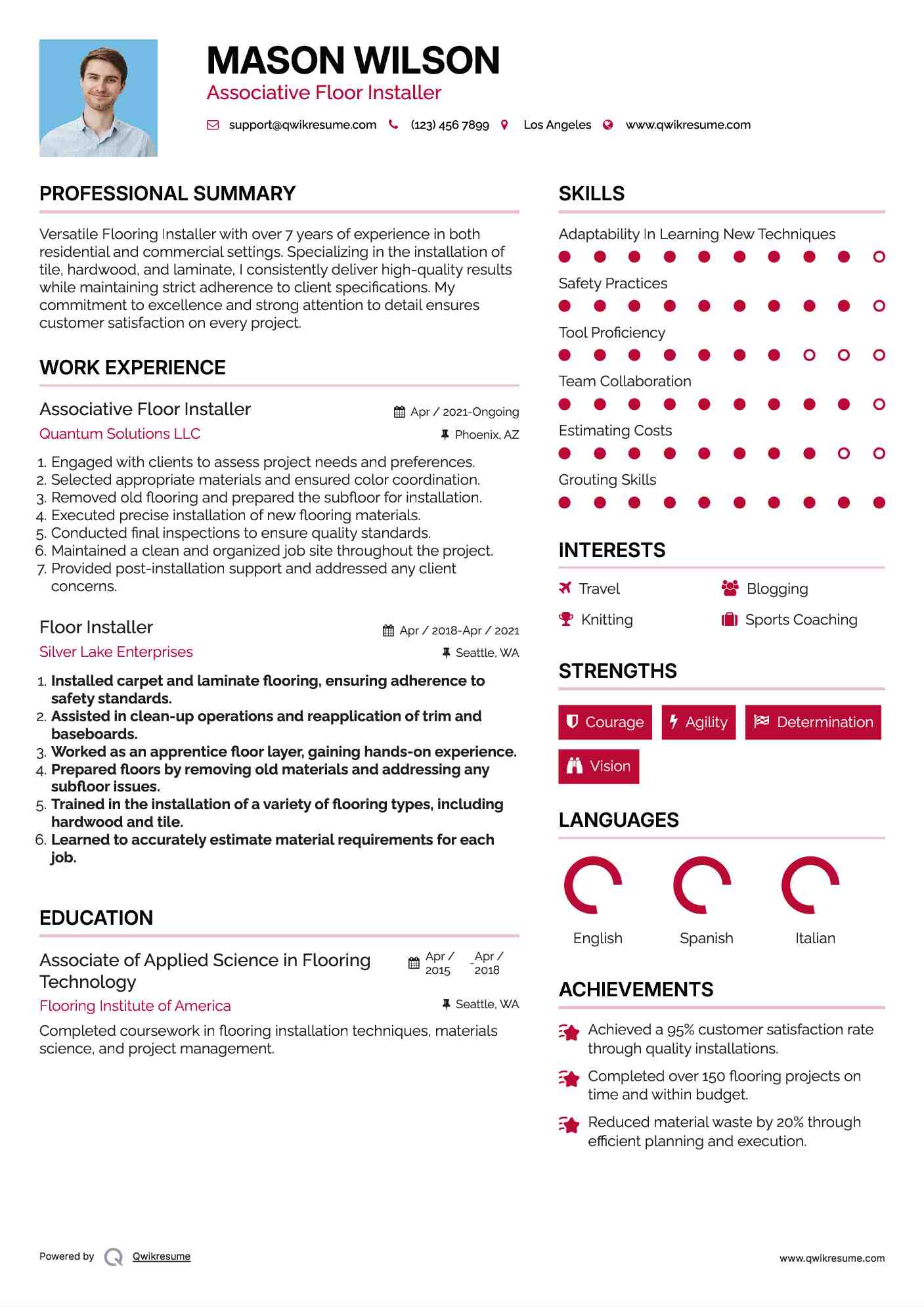 Associative Floor Installer Resume Format