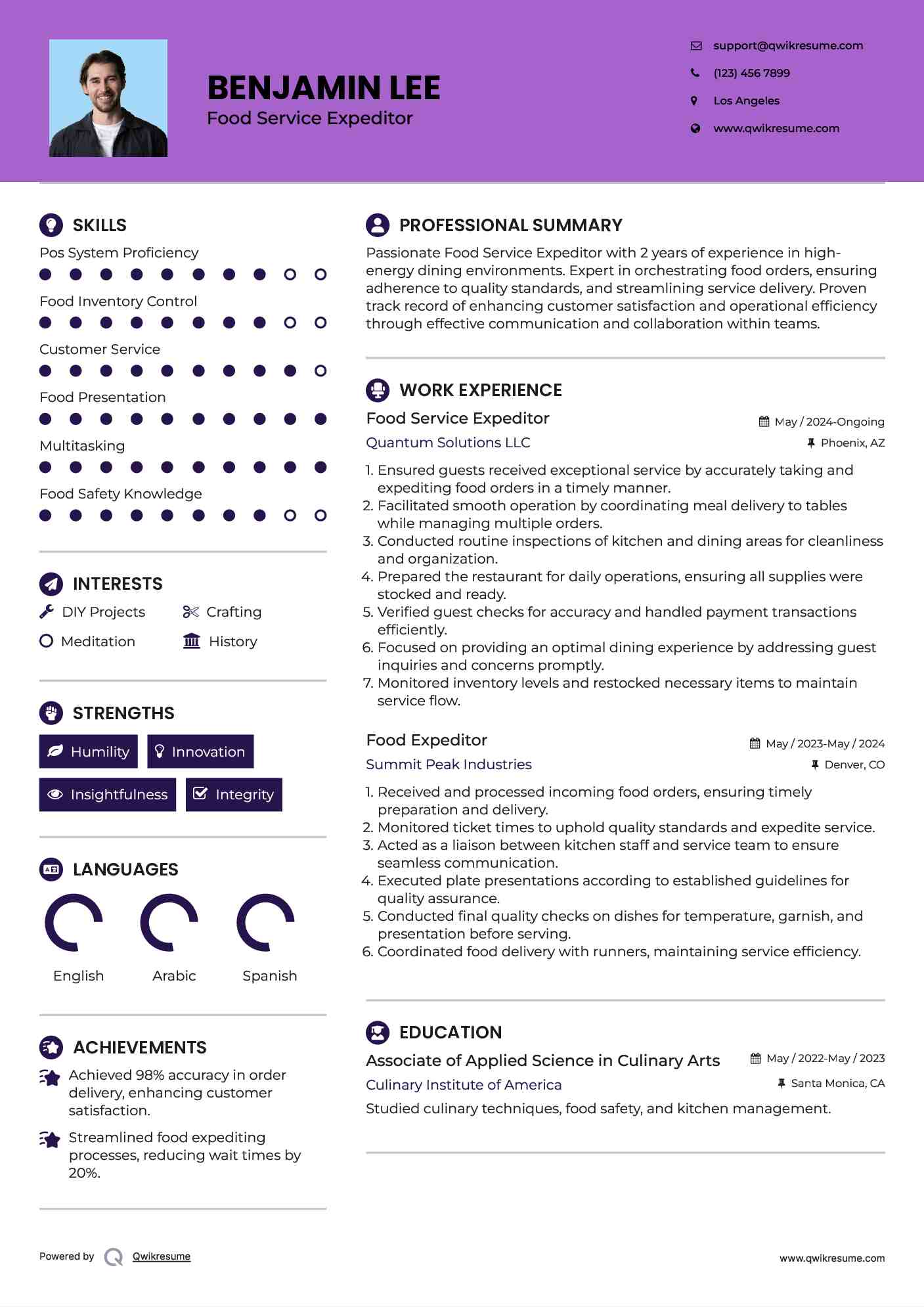 food expeditor resume samples qwikresume food expeditor resume