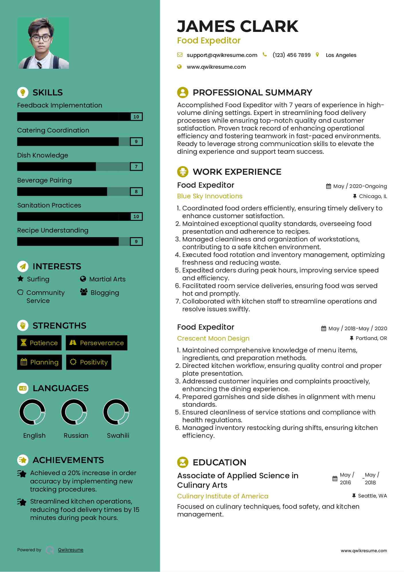 food expeditor resume samples qwikresume food expeditor resume