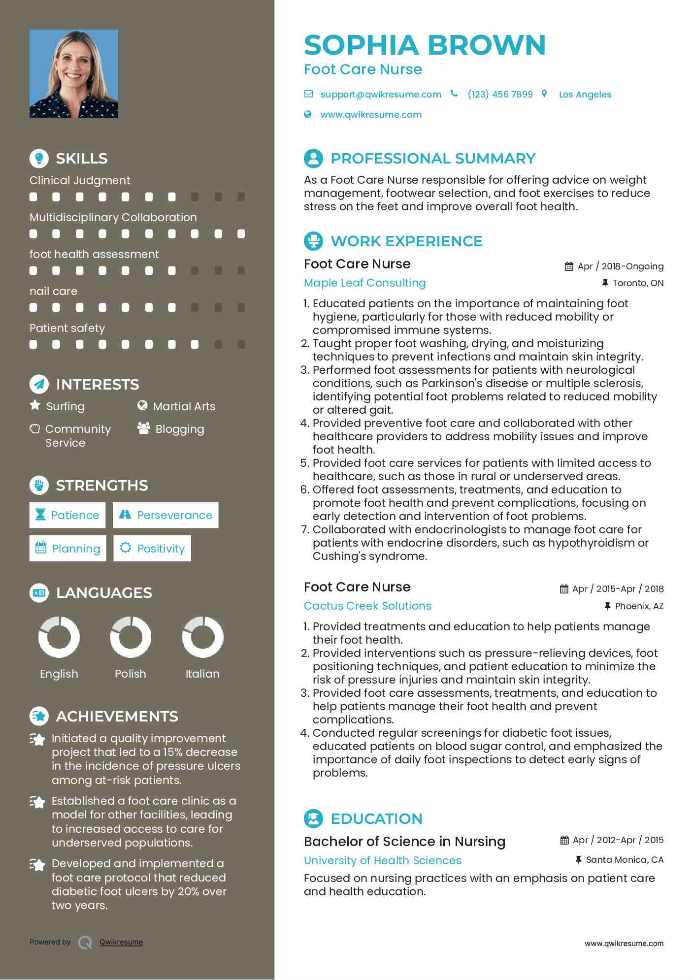Foot Care Nurse Resume Format