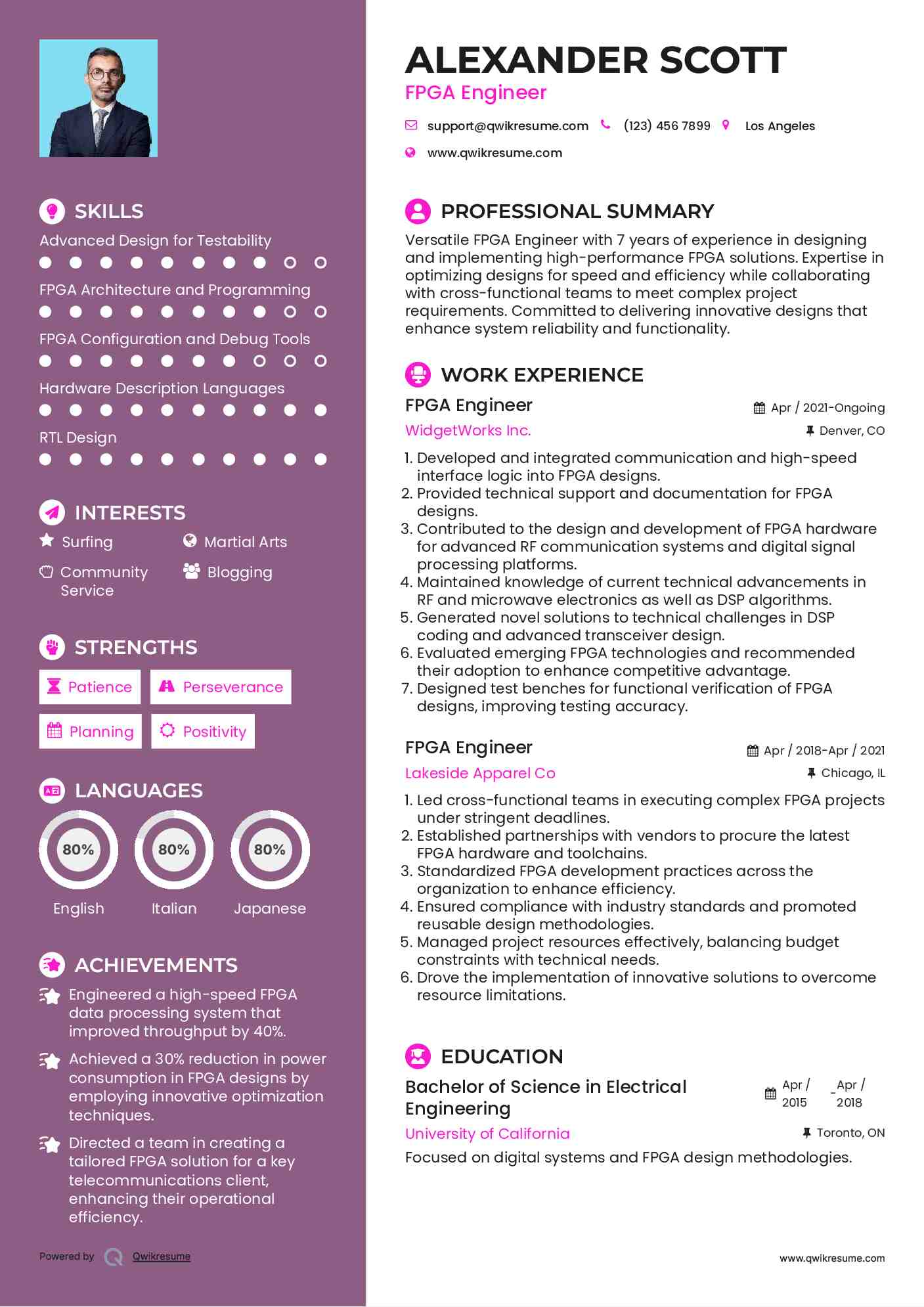 FPGA Engineer Resume Format