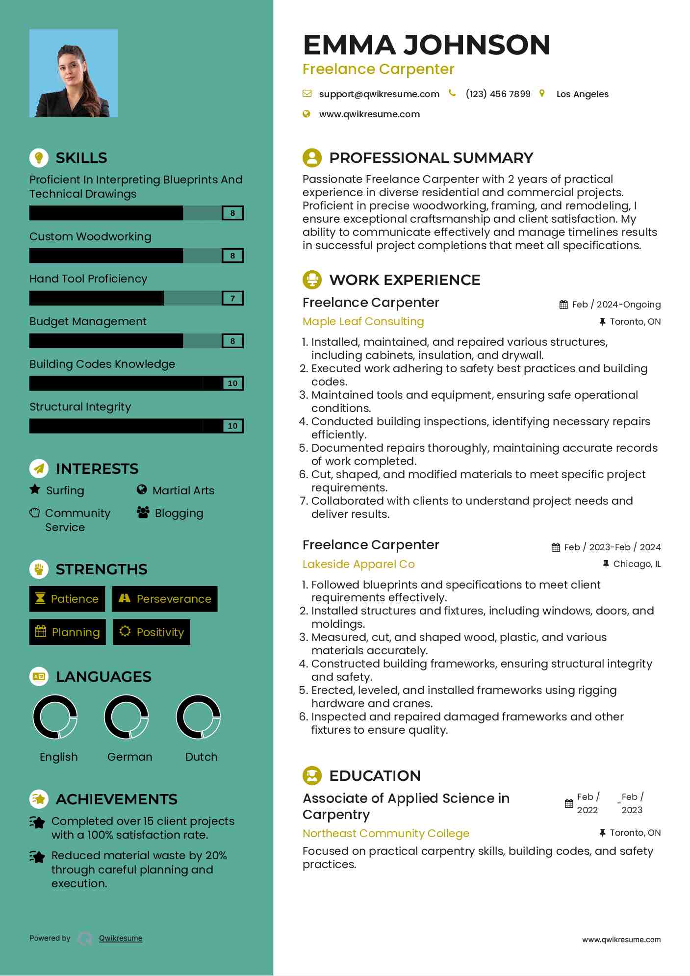 10 Freelance Carpenter Resume - Freelance Carpenter 1663409067 Pdf 